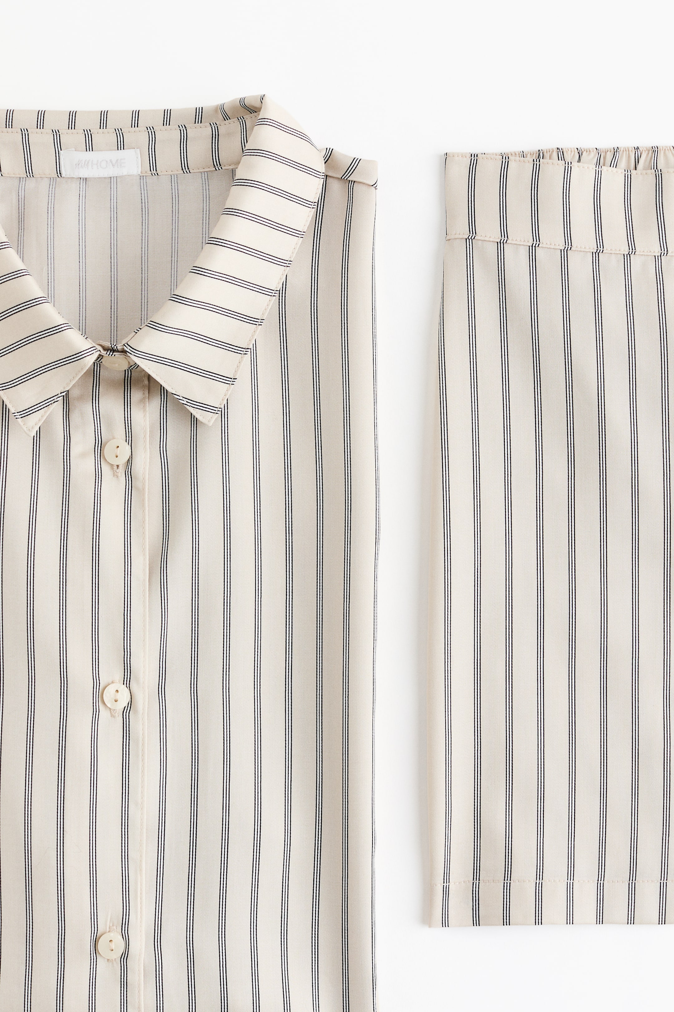 Striped Lyocell Satin Pajamas