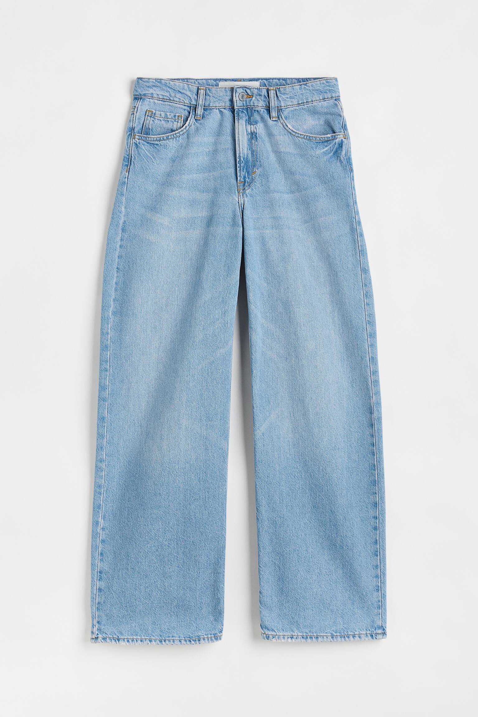 Wide Low Jeans - Màu xanh denim nhạt - 1