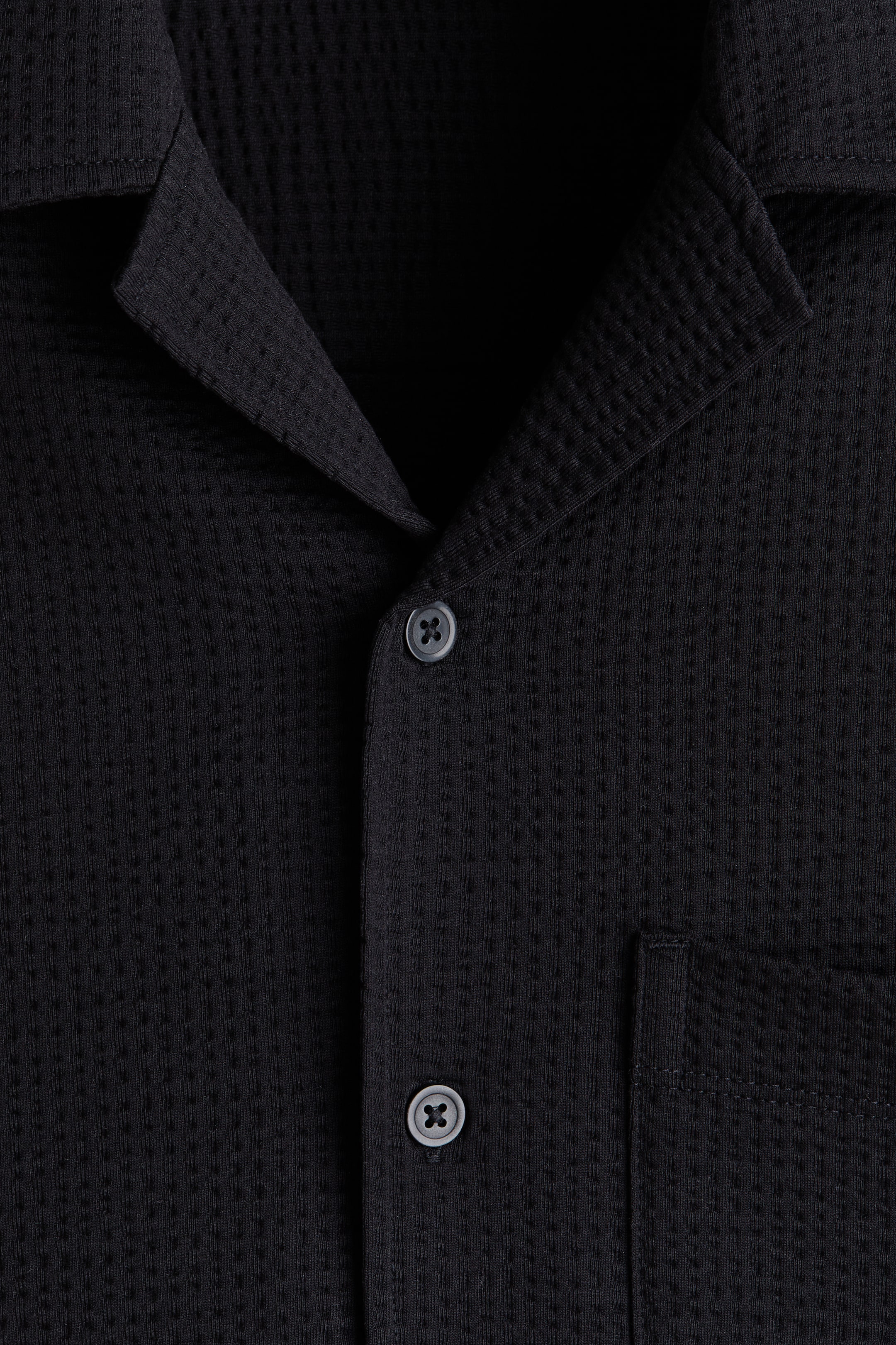 Chemise gaufrée décontractée avec col cubain