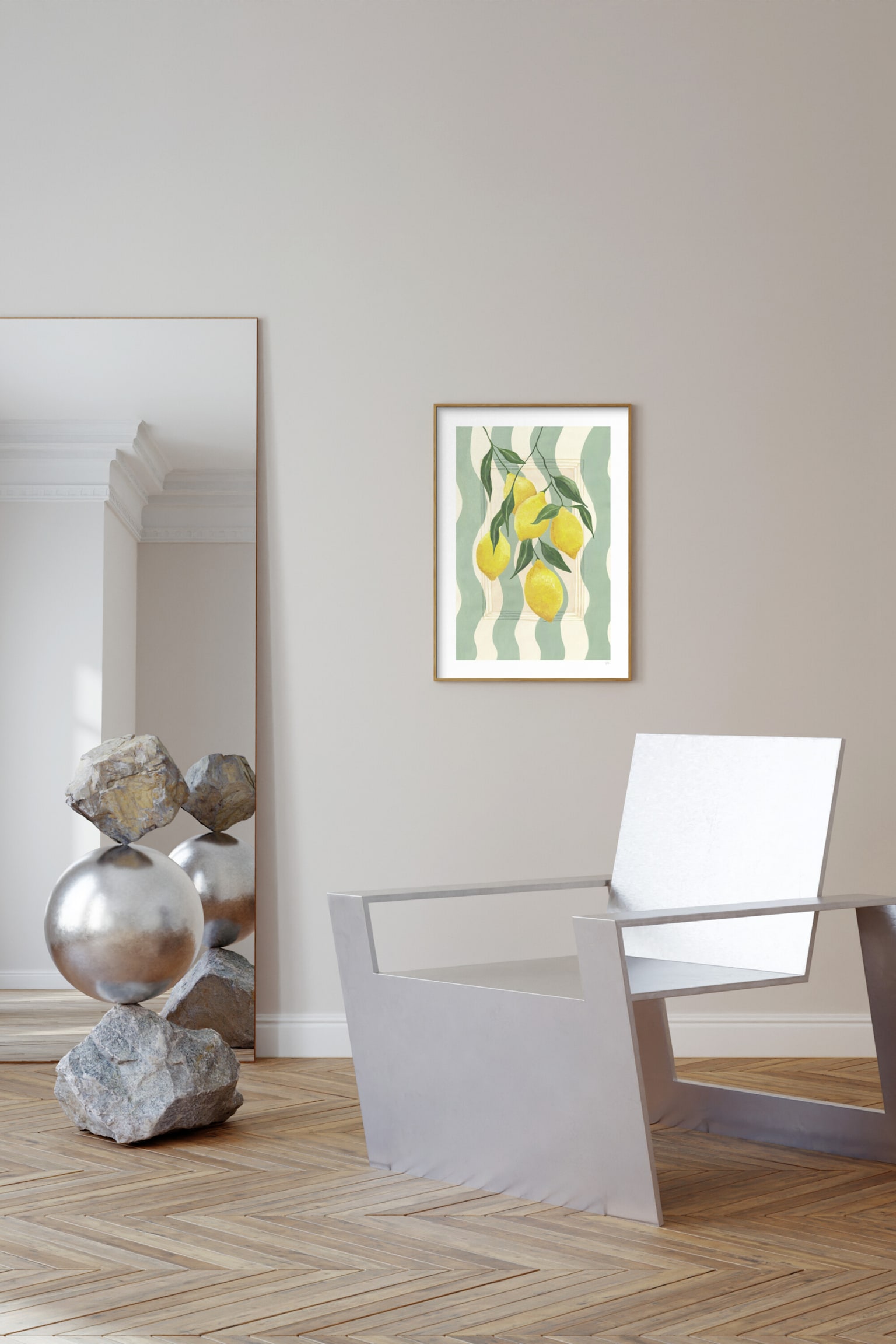 Violets Print House - Striped Lemons - Monivärinen - 2