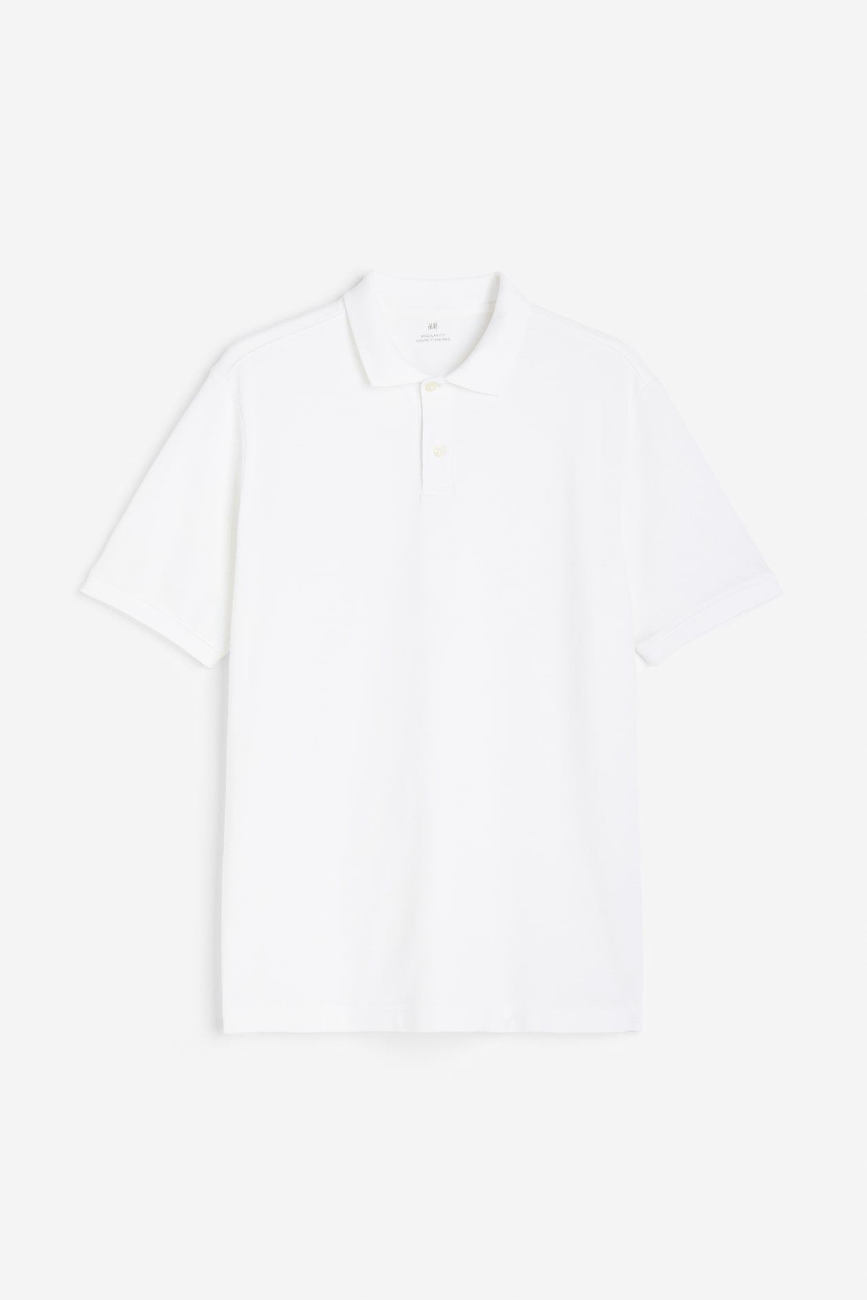 Regular Fit Cotton Polo Shirt - Short sleeve - Regular length - White ...