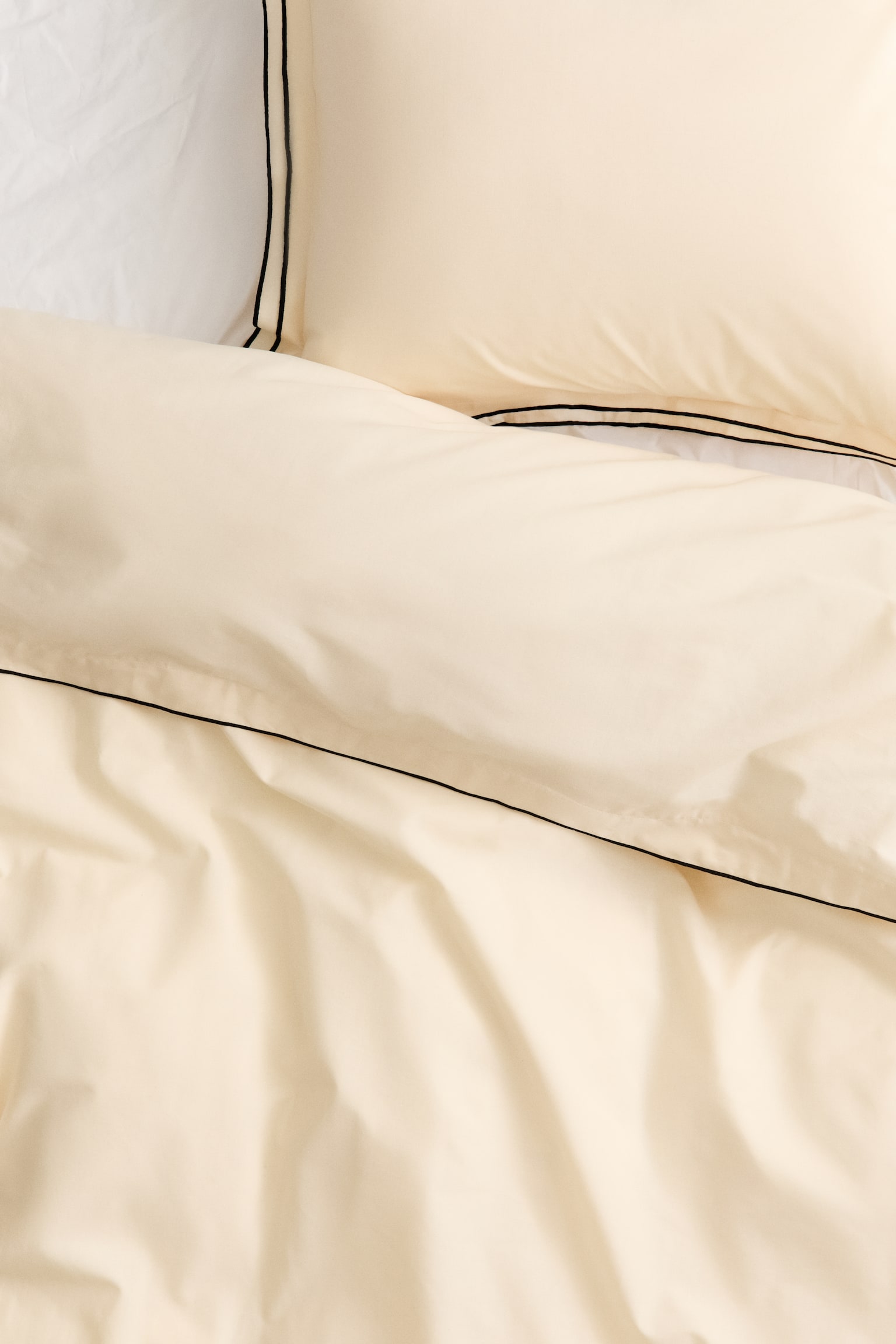 Single cotton duvet cover set - Yellow/Light dusty pink/Brown/White - 3