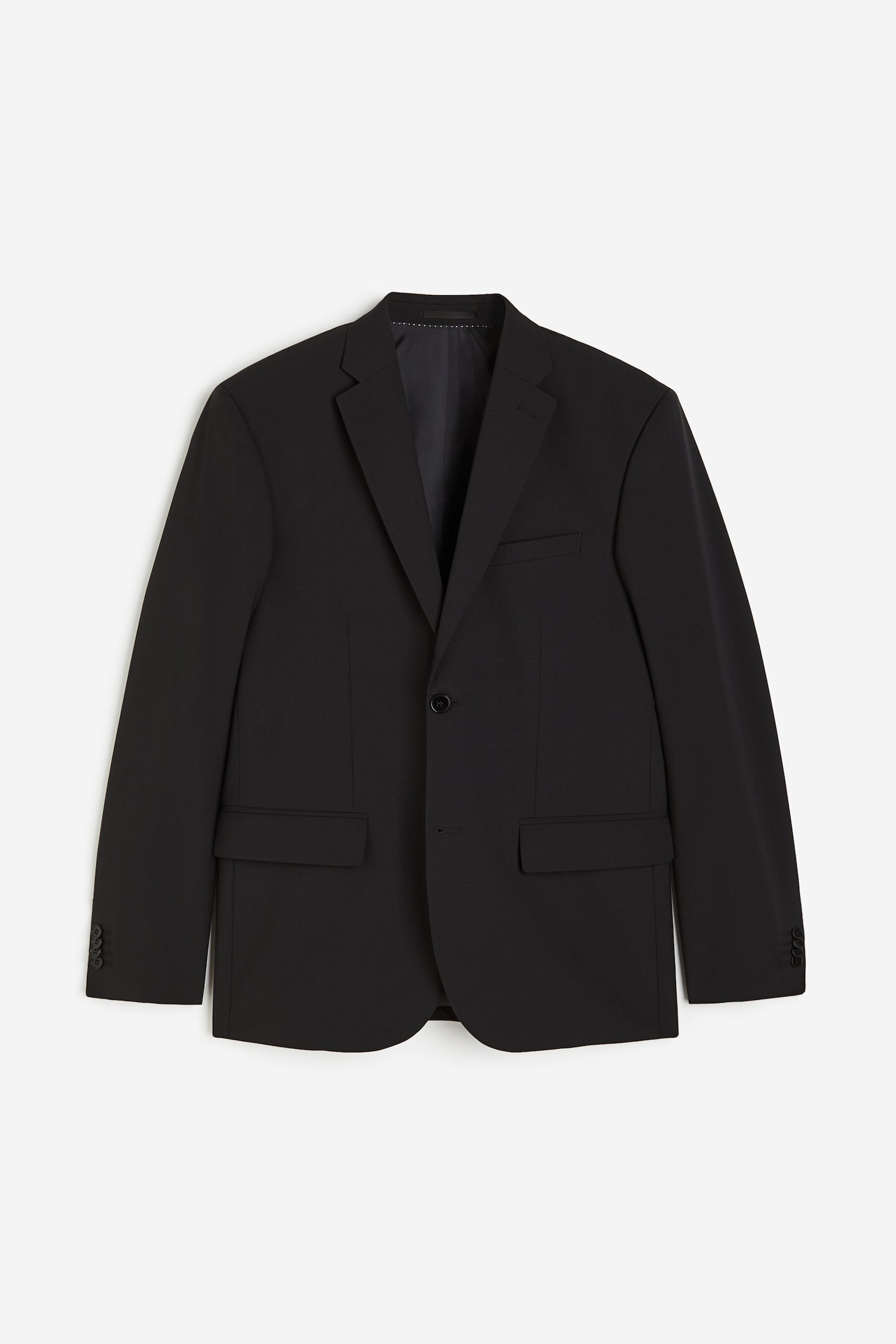 Slim Fit Wool-blend jacket - Black - 1