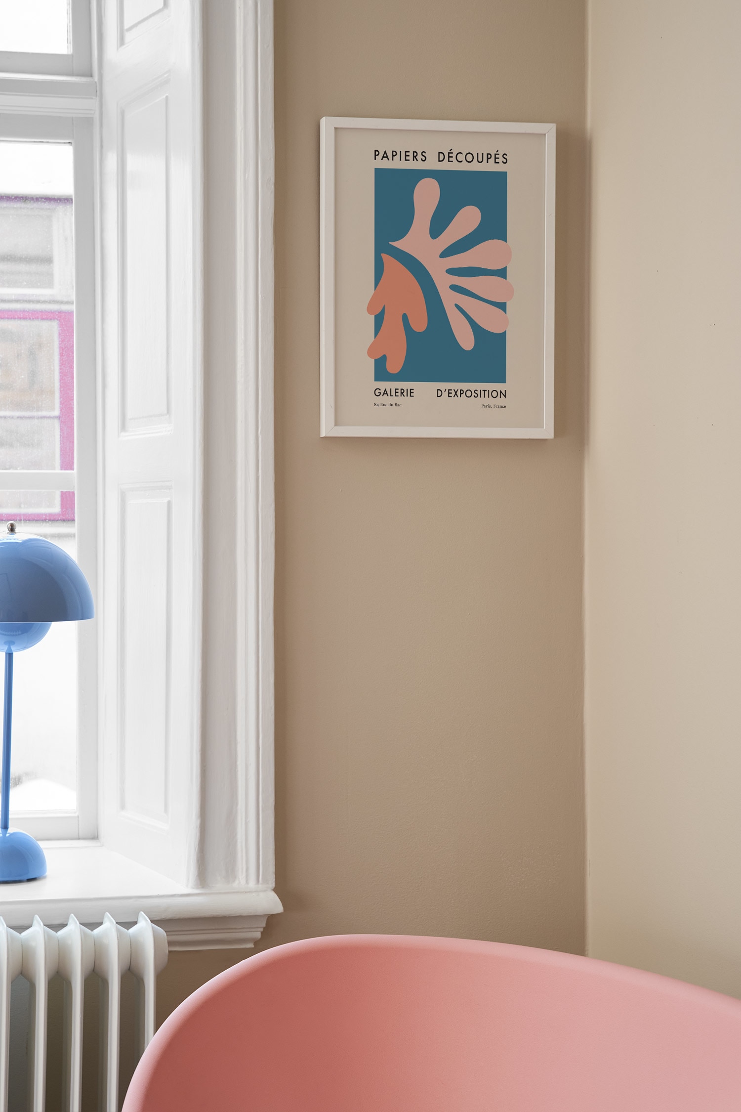 Papiers Découpés Pink Orange Plakat - Beige/pink/orange