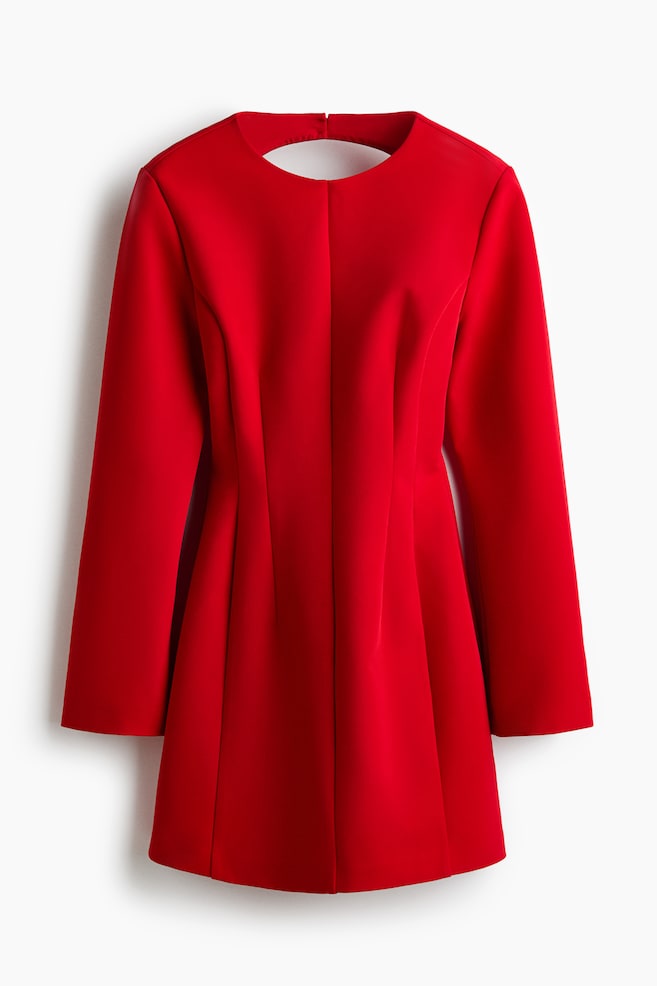 Rückenfreies Kleid - Rot/Schwarz - 1
