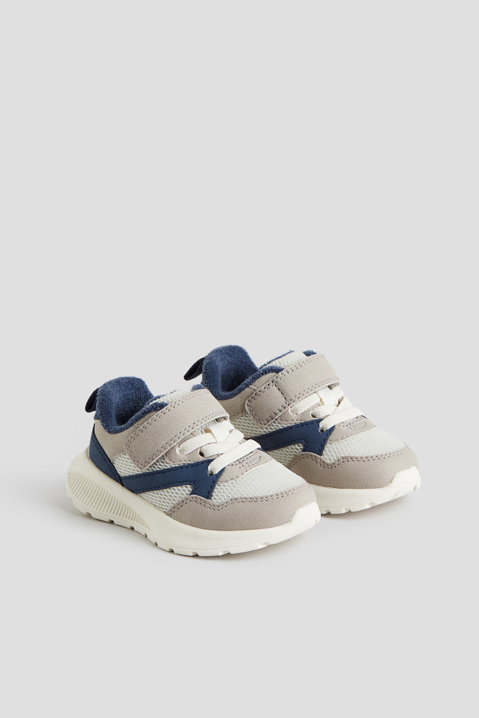 Lightweight Sole Sneakers - Beige/Dark blue - 1