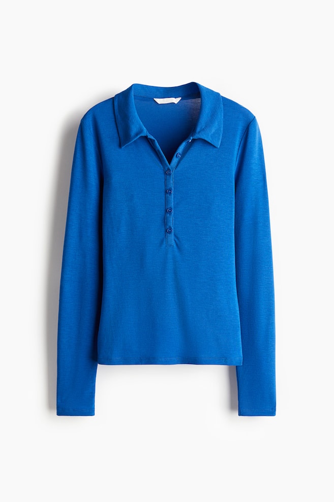 Jersey polo shirt - Blue - 1