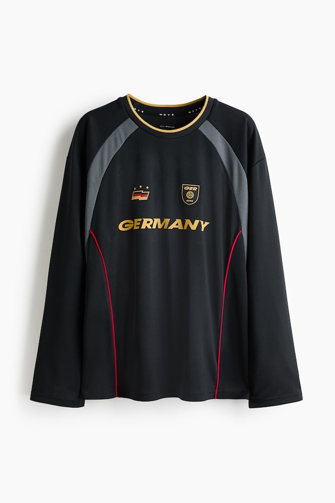 Oversized Printed Soccer Jersey with DryMove™ - Black/Germany/White/USA/Red/Canada/Light blue/Argentina/Yellow/Brasil - 1