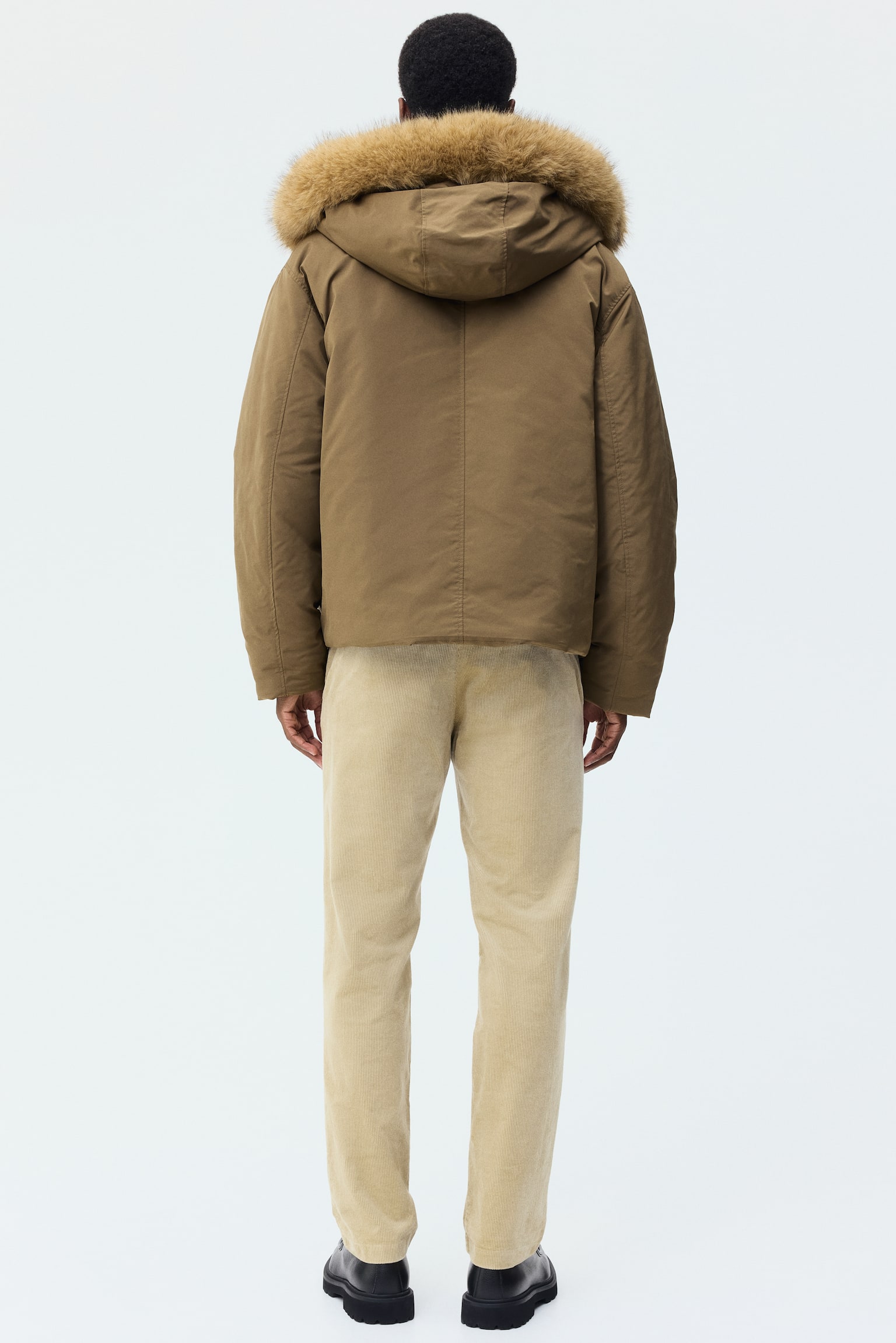 Bukser i fløjl Regular Fit - Beige/Mørkeblå - 3