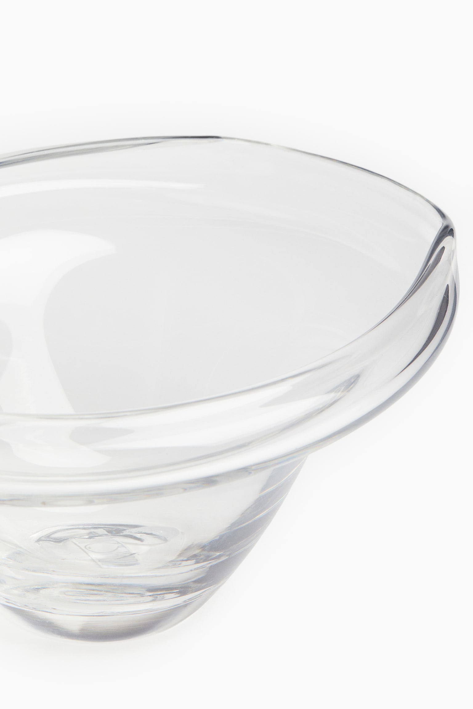 Asymmetric glass bowl - Transparent - 3