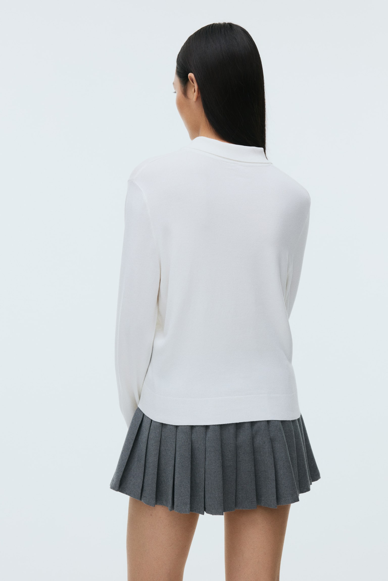 Playera polo de manga larga - Blanco - 4