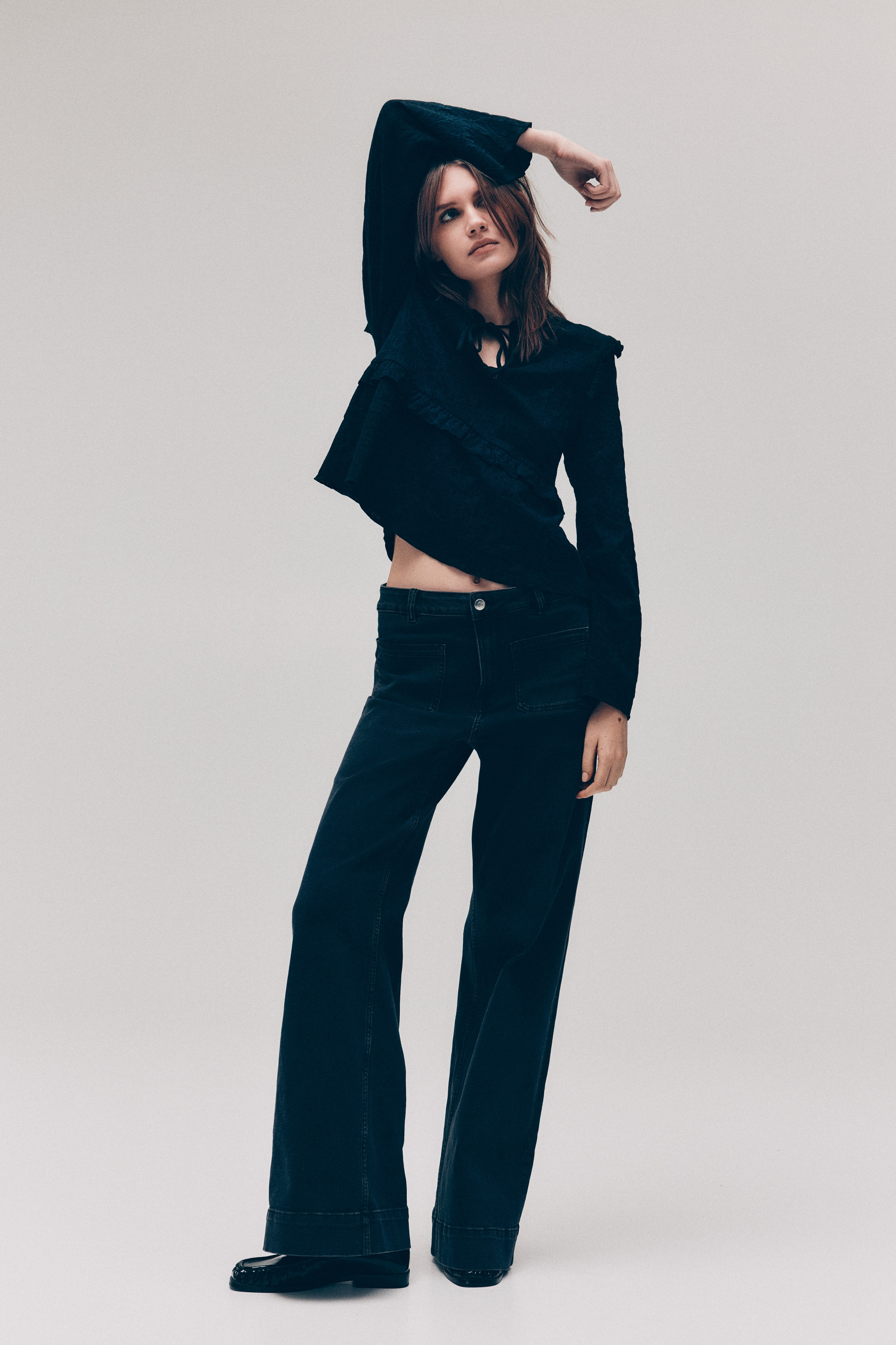 Jacquard jersey blouse