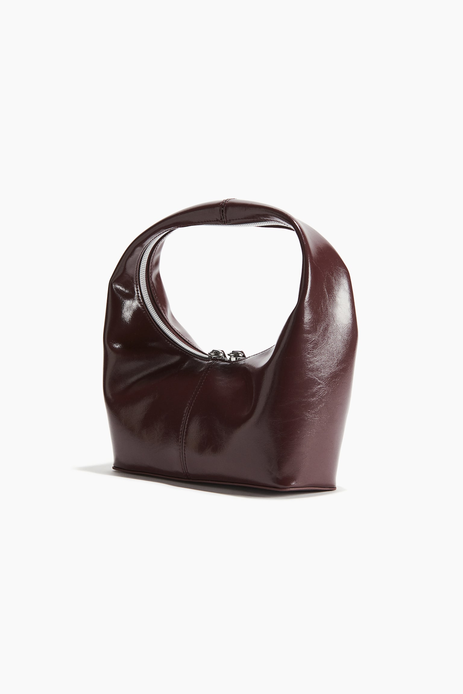 Handbag - Burgundy/Light beige/Black - 4