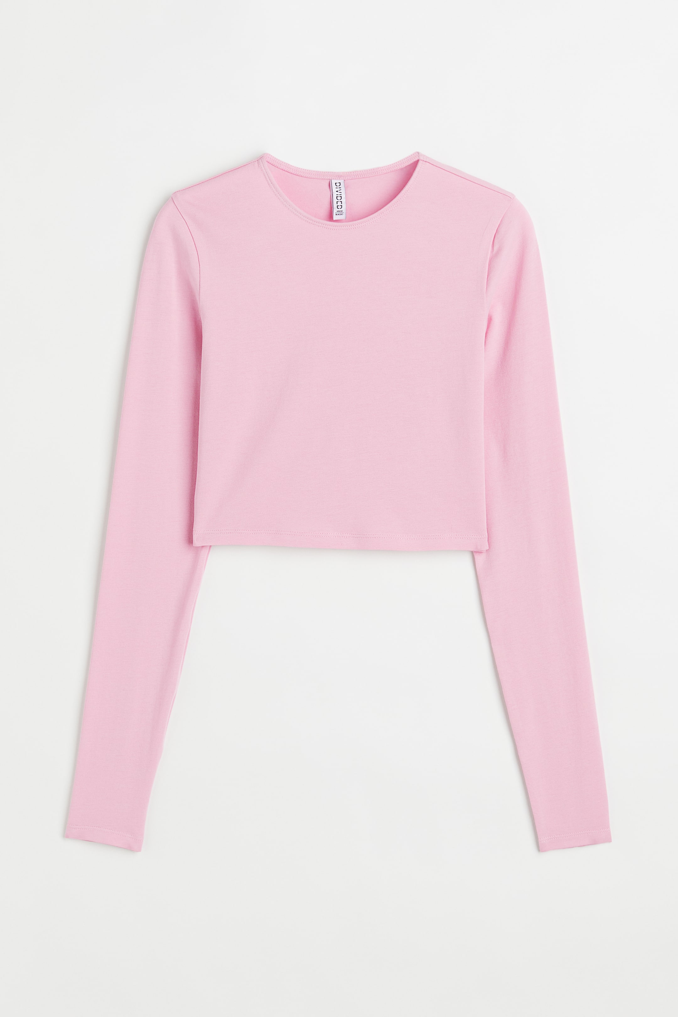 View larger image: Cotton jersey cropped top - Light pink - Ladies | H&M IN 1