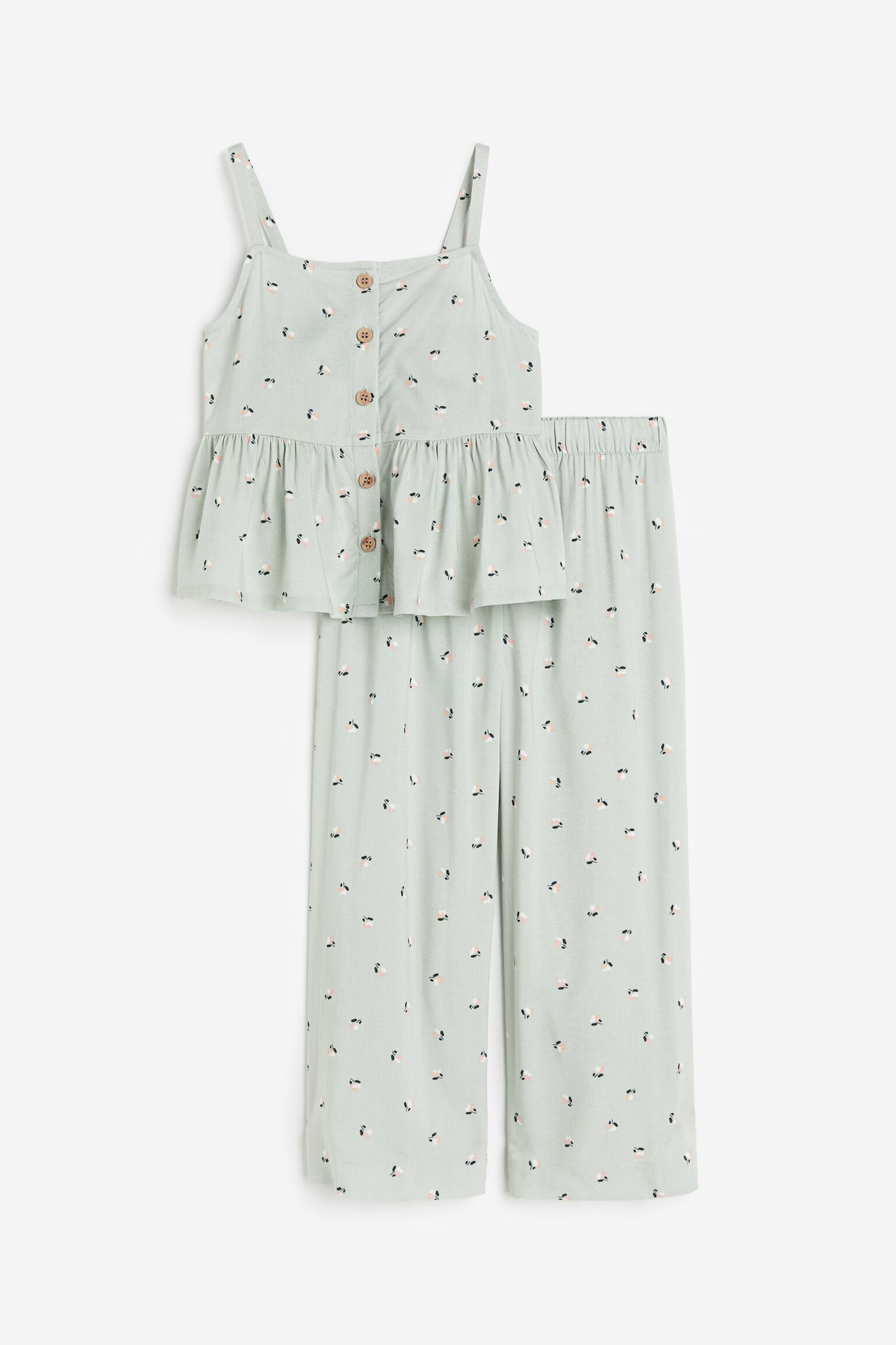 Bộ 2 món - Màu xanh lá nhạt/Hoa - 1