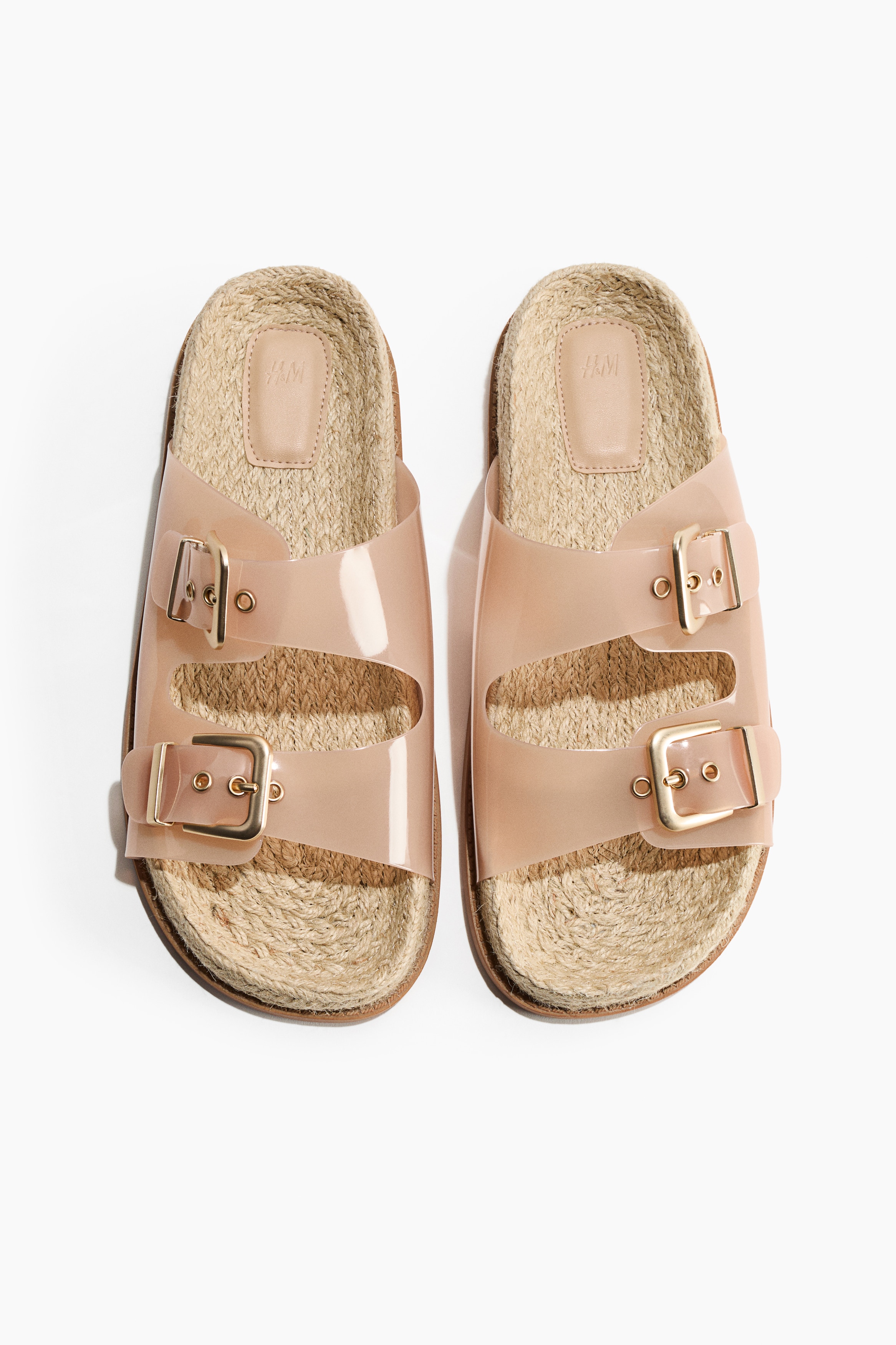 Espadrille-Style Sandals - Powder pink/Beige