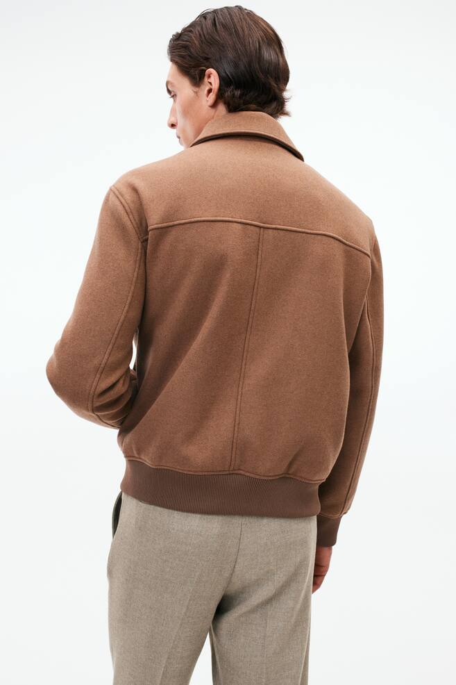 Regular Fit Wool-blend jacket - Dark brown - 7