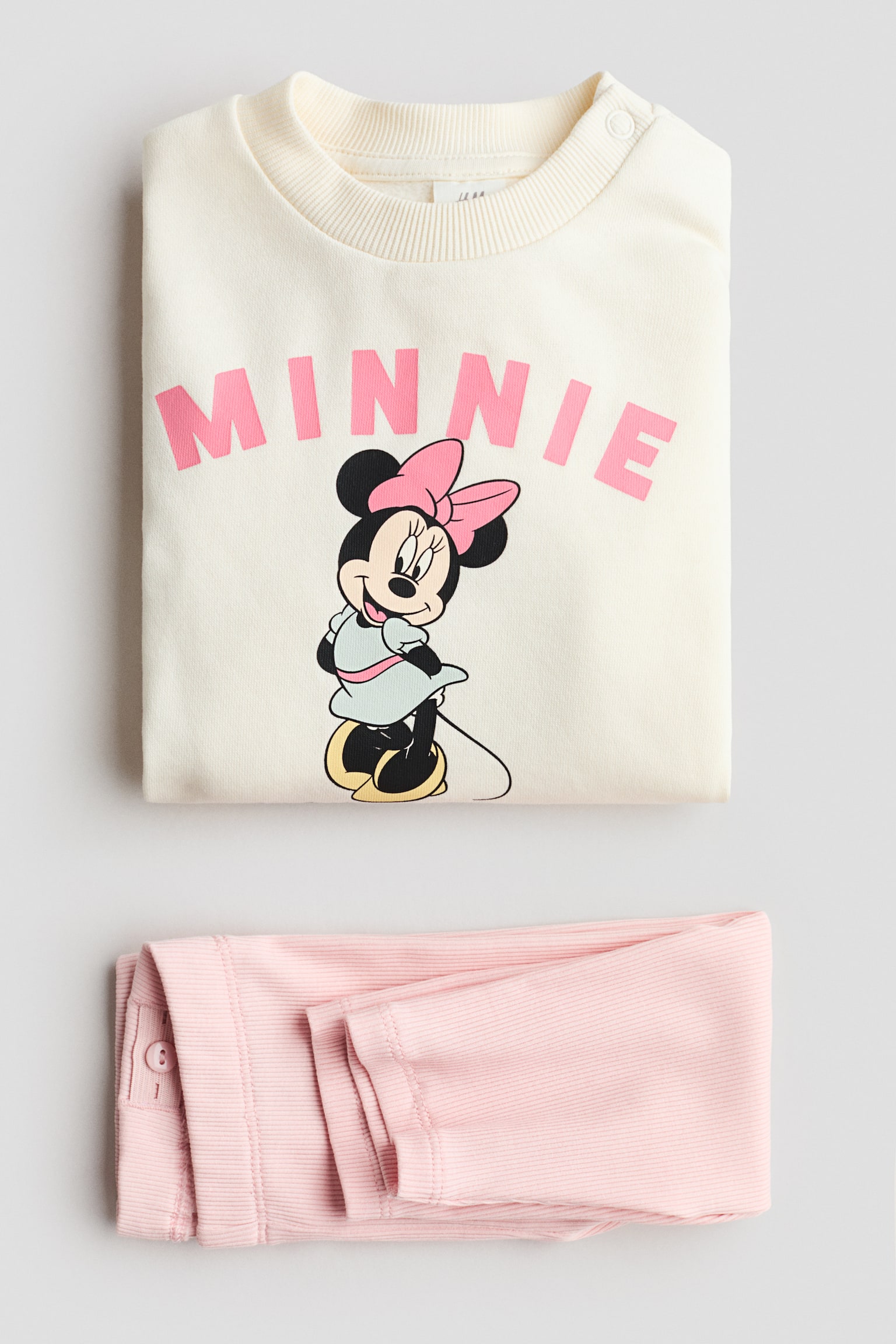 2-piece sweatshirt and leggings set - Cream/Minnie Mouse - 3