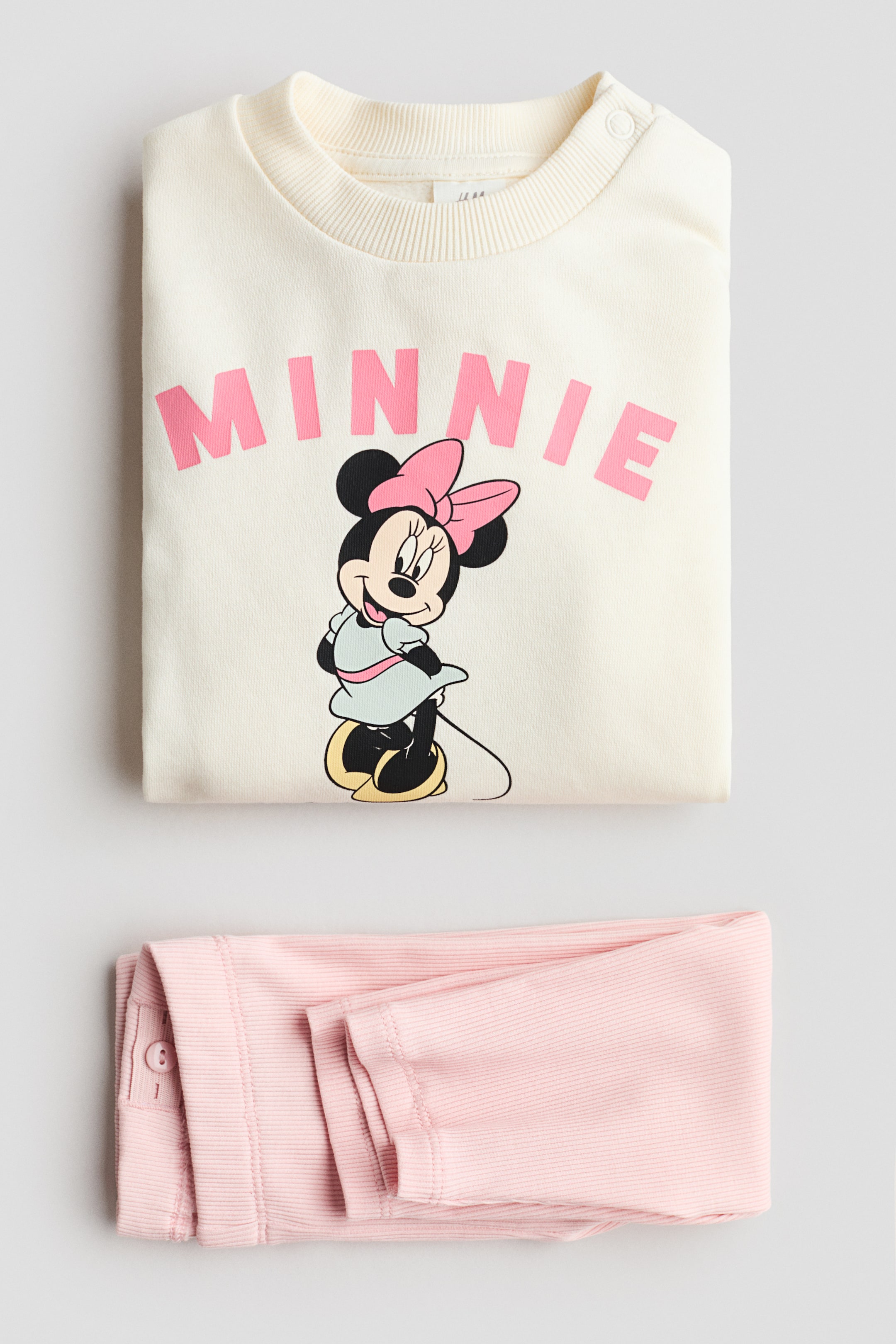 View larger image: 2-piece sweatshirt and leggings set - Cream/Minnie Mouse - Kids | H&M IN 5