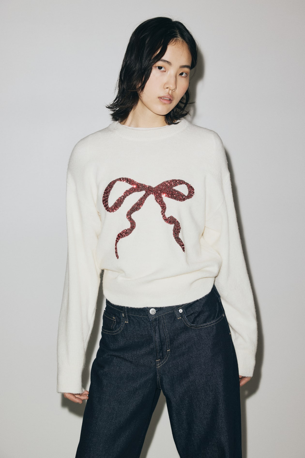 Sweater with Sequined Motif - image 4