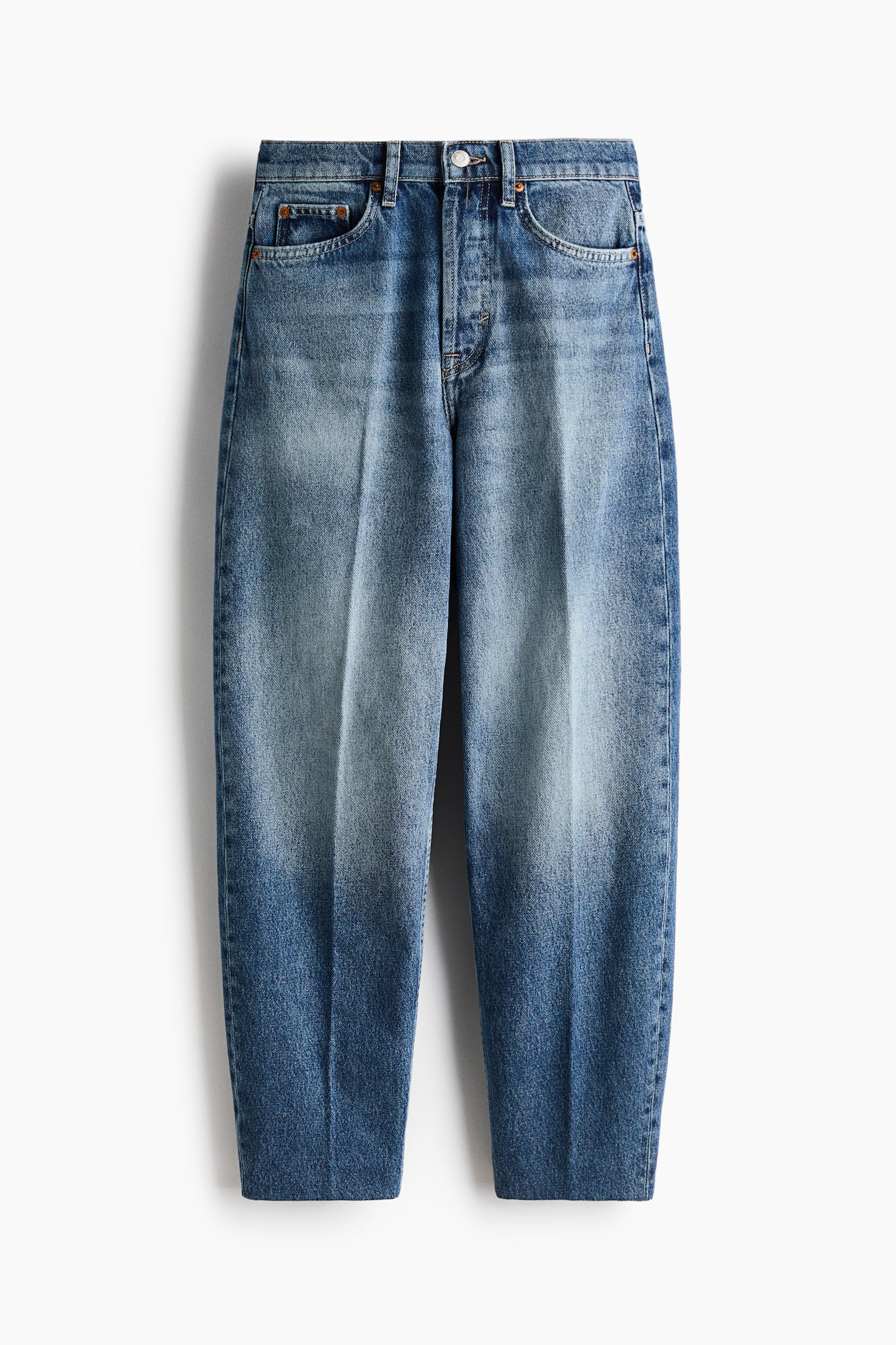Женские джинсы H&M Barrel High Ankle, цвет: Джинсовый синий — фото 1