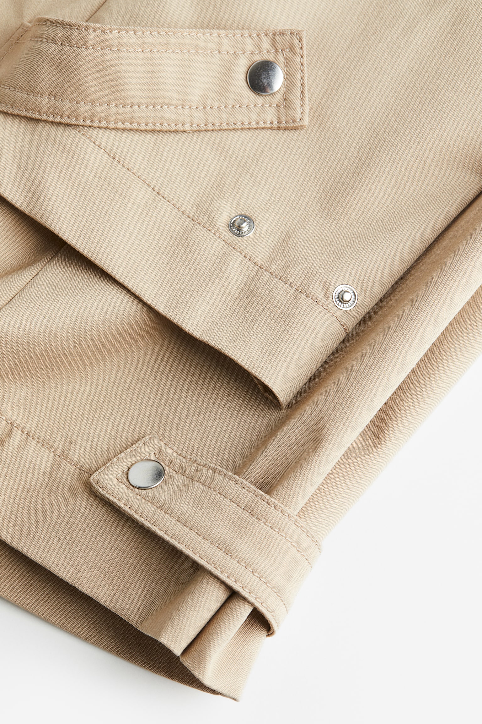 Wide Cargo Pants - Beige - 4