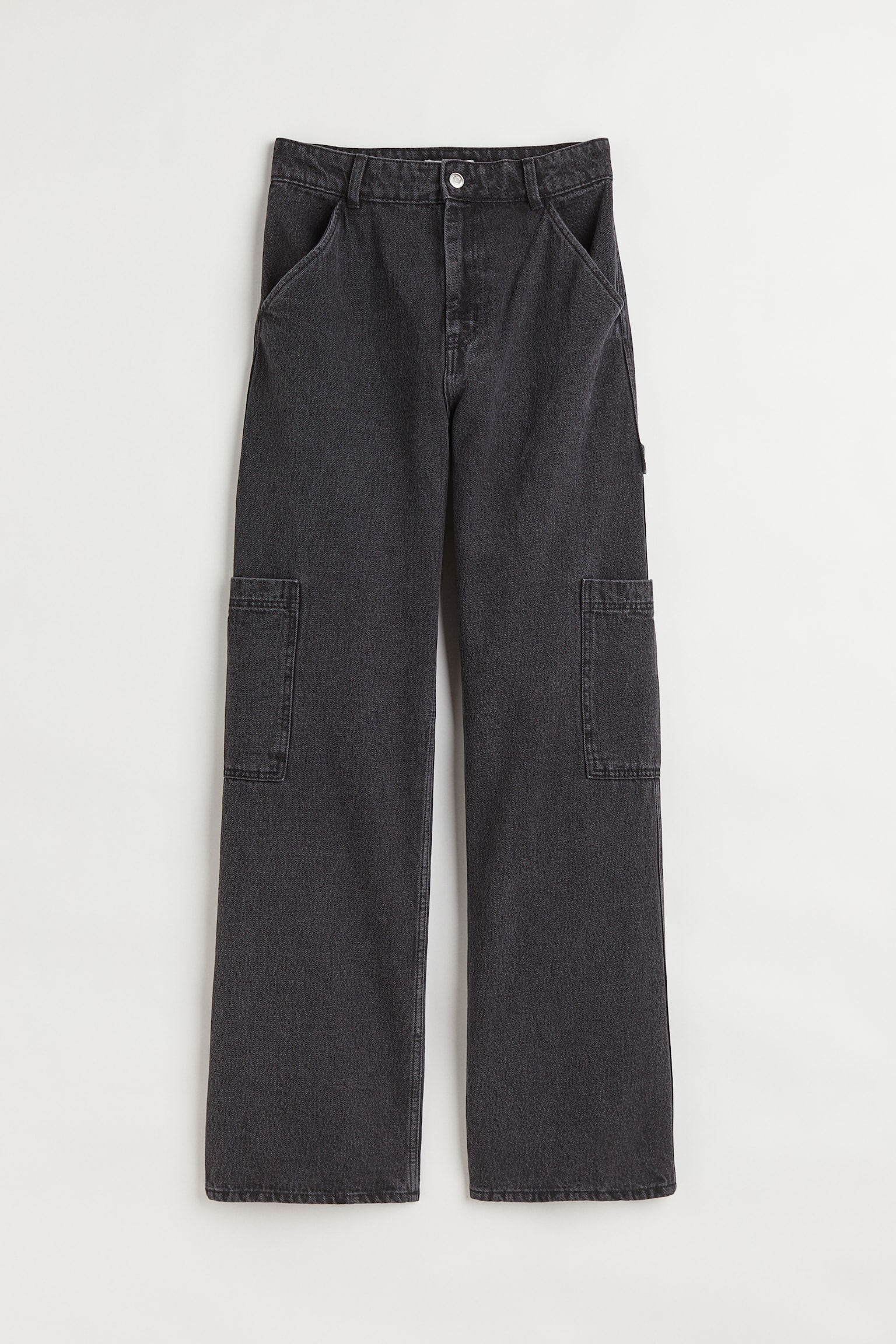 Wide Cargo Pants - Dark grey/Khaki green/Natural white - 1