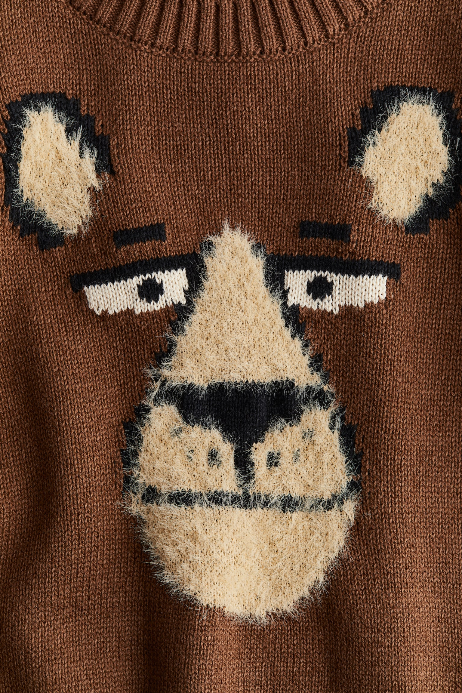 Jacquard-knit jumper - Brown/Bear - 2