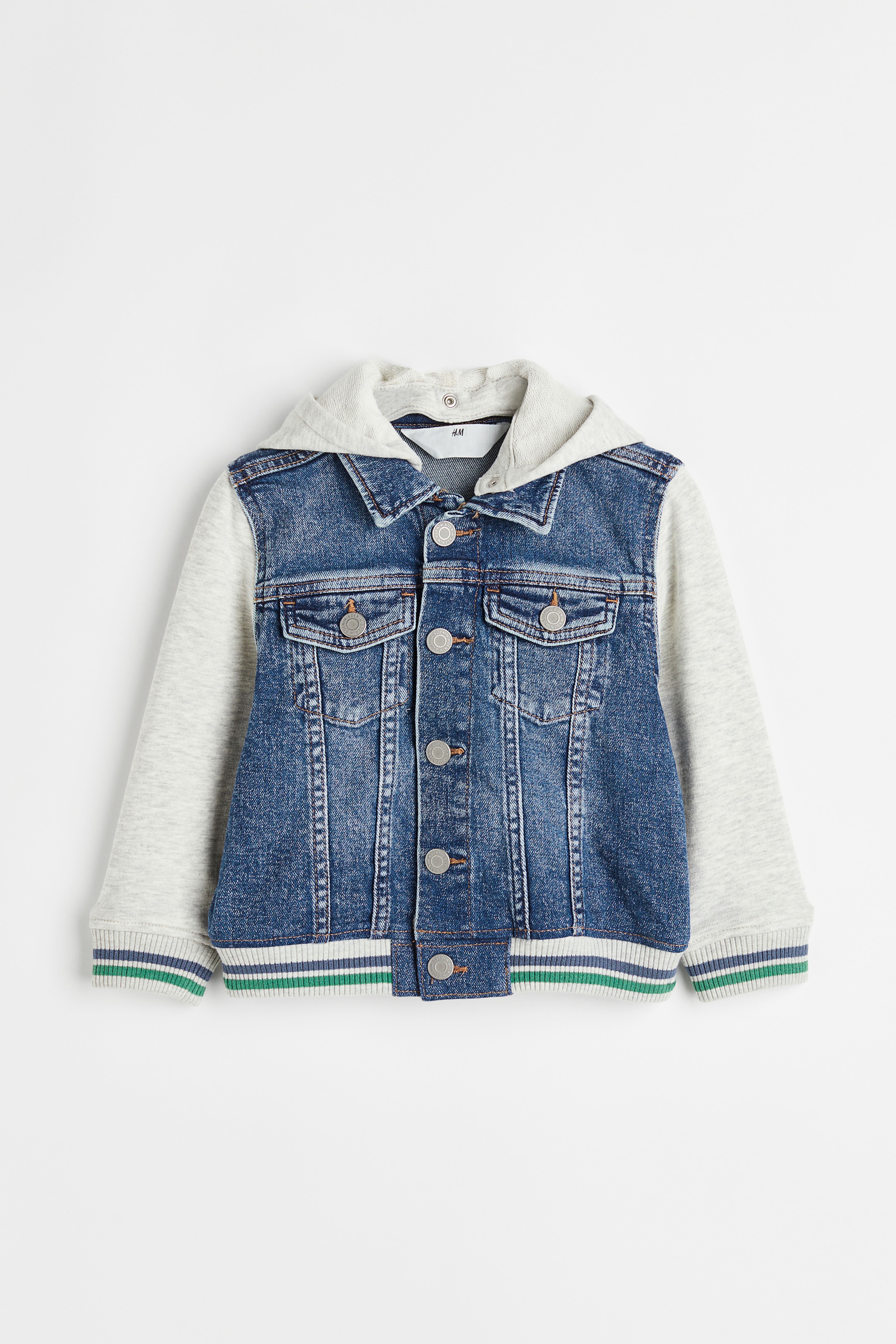 Jean jacket with hoodie h&m hotsell