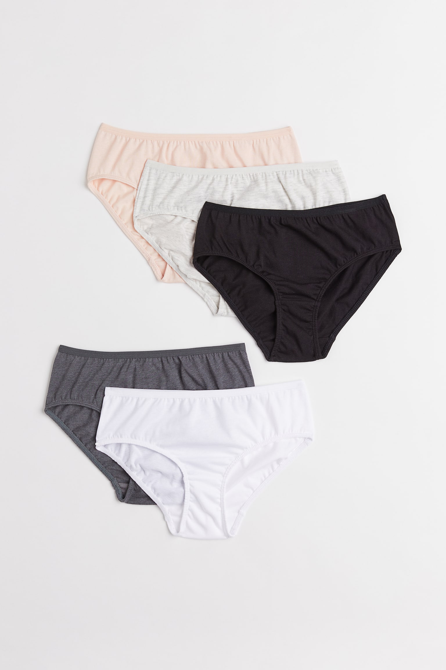 5-pack Briefs - Powder pink/Dark grey/Sage green/Light grey marle - 1