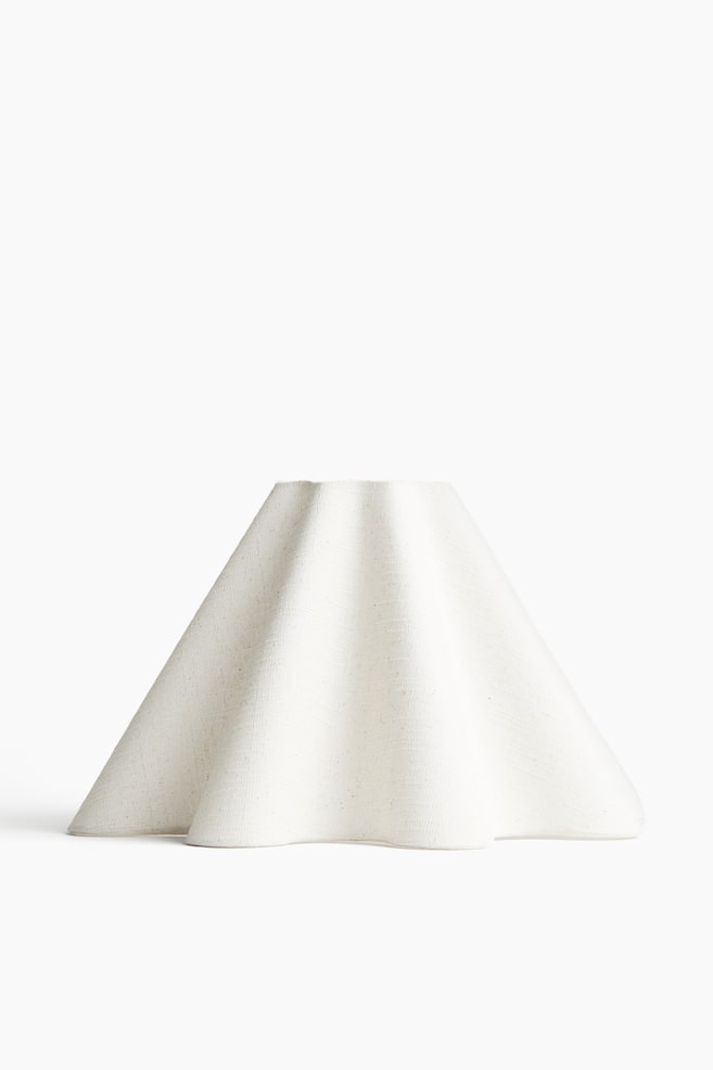 Linen-Blend Lampshade - White/Dusty blue/Light beige - 1