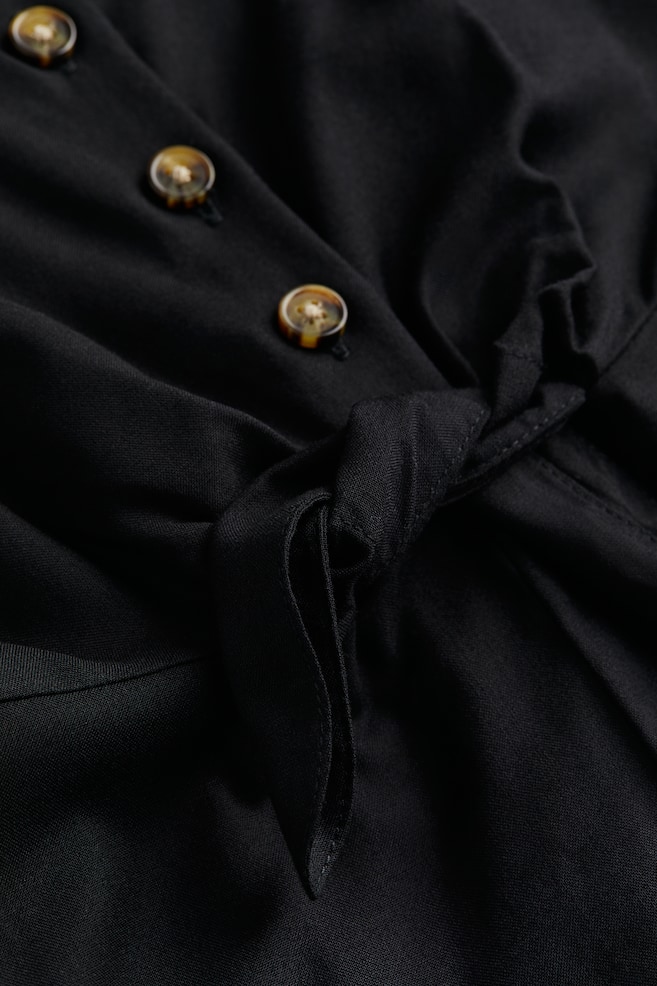 Tie-detail viscose jumpsuit - Black/Light pink/Floral - 3