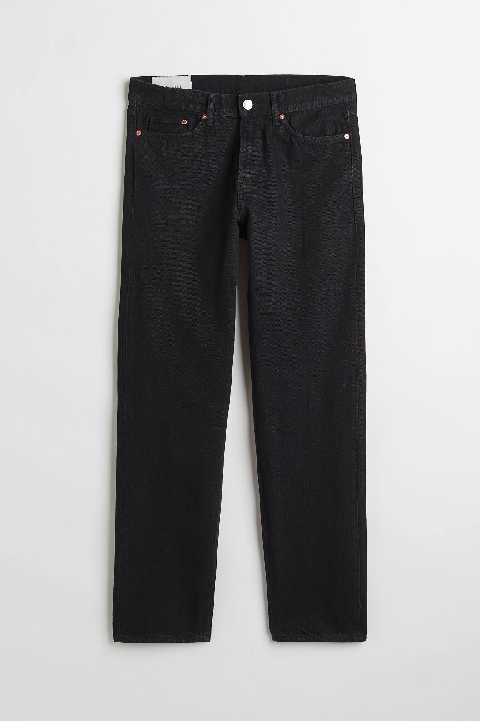 Relaxed Jeans - שחור - 1