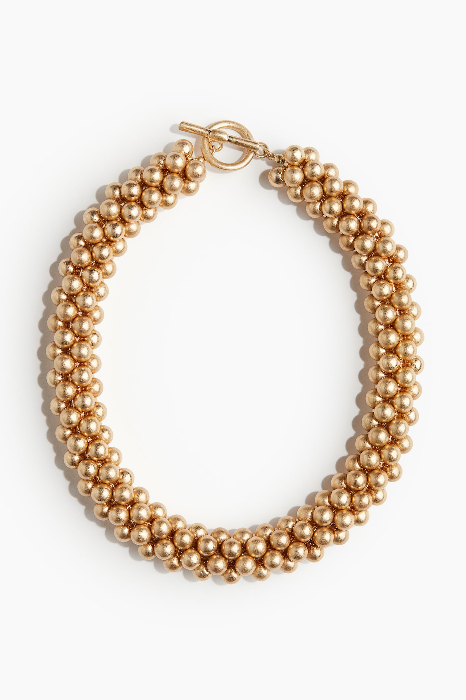 Chunky beaded necklace - Gold-coloured - 1