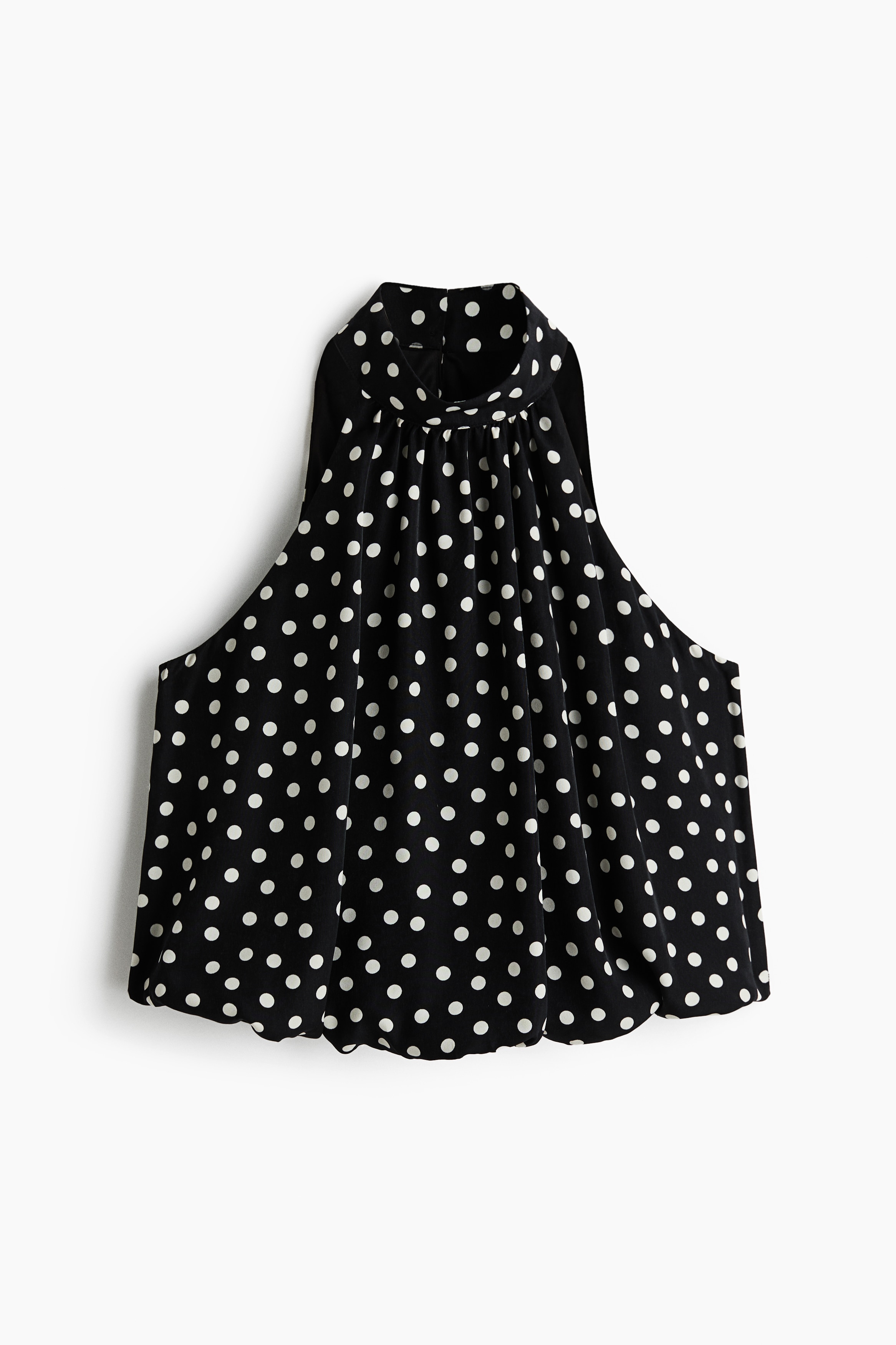 Bubble-hem top - Black/Polka dot/Dark brown/Cream/Dusty beige