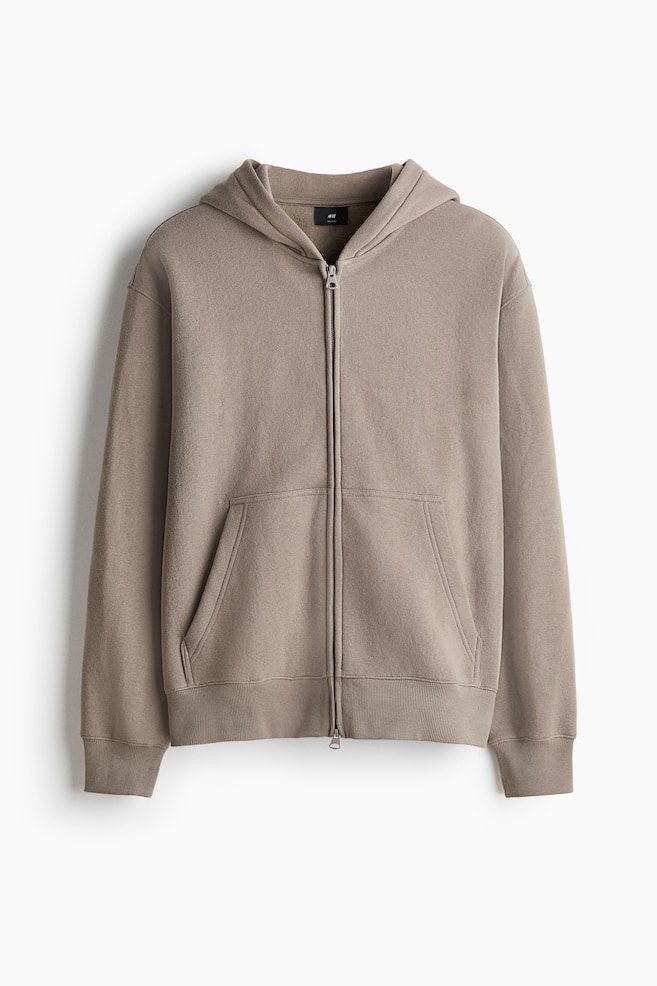 Relaxed Fit Zip-through hoodie - Beige/Black/Dark grey/Light grey marl - 1
