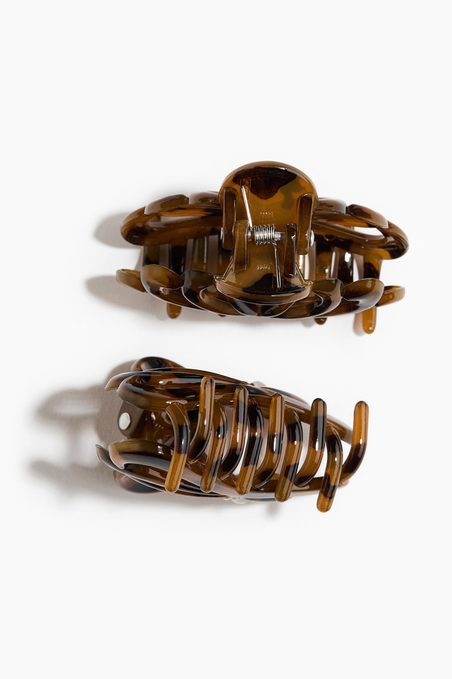 Set van 2 haarklemmen - Bruin/schildpaddessin/Zwart - 2