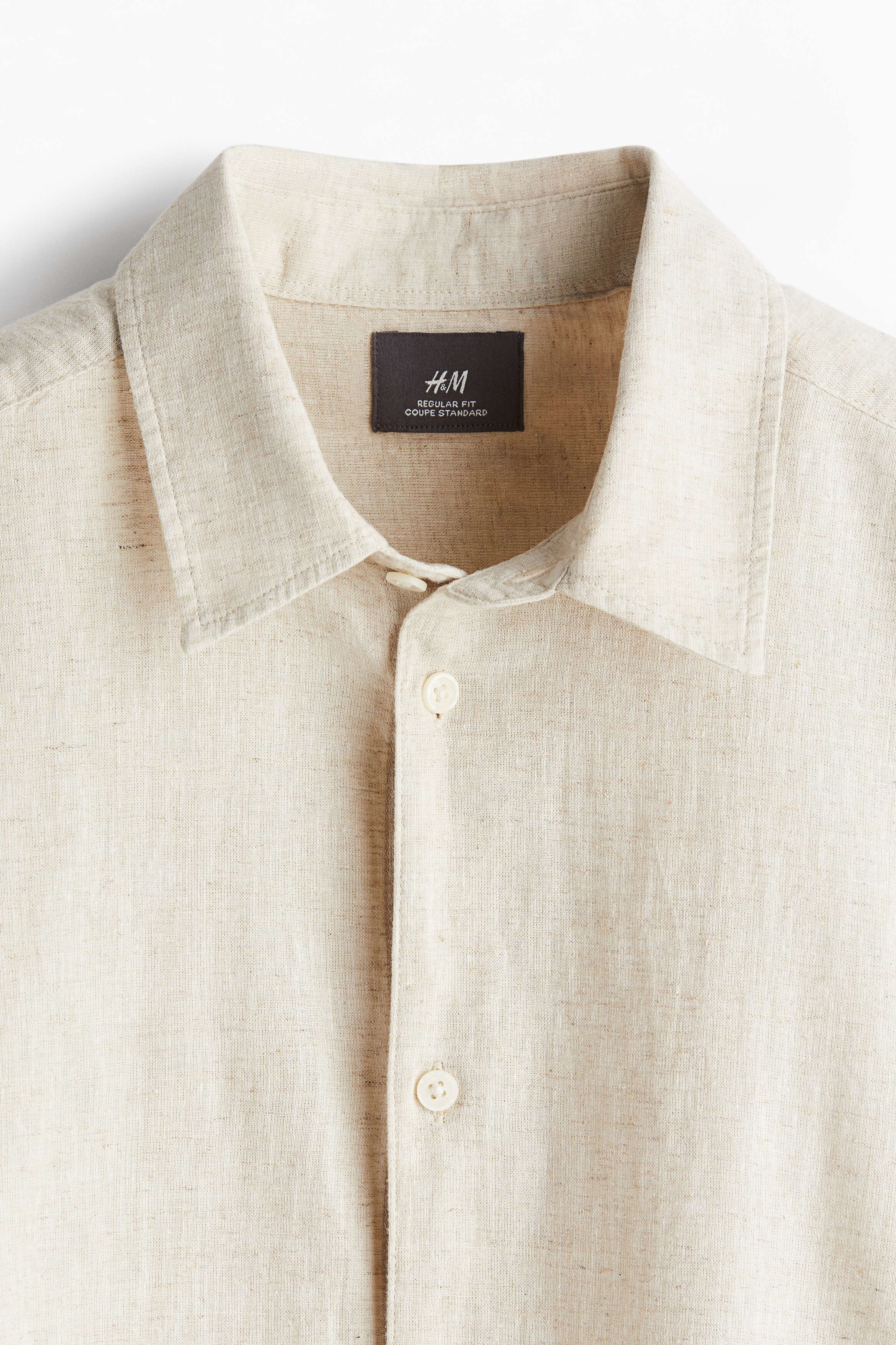 Regular Fit Linen-Blend Shirt - Light beige - Men | H&M US Regular Fit Linen-Blend Shirt - Light beige - Men | H&M US