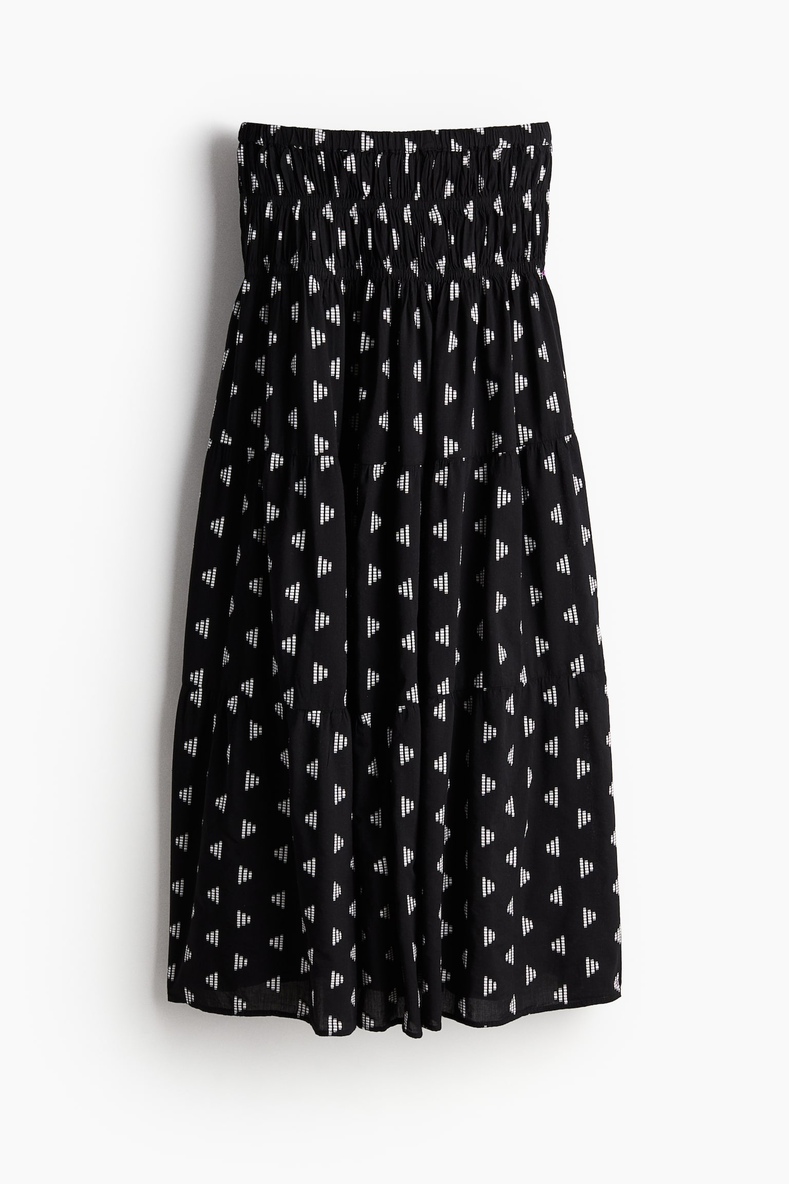 Embroidered Maxi Skirt - Black/White - 2