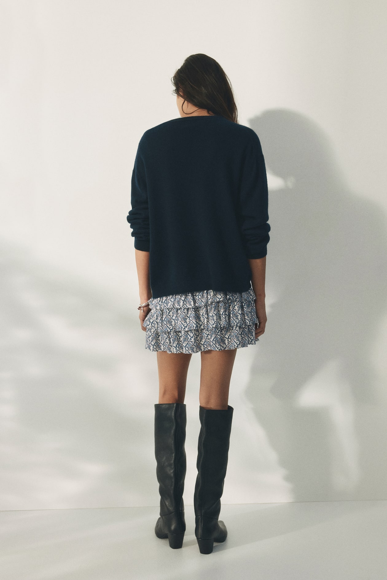 Tiered Viscose Mini Skirt - image 4