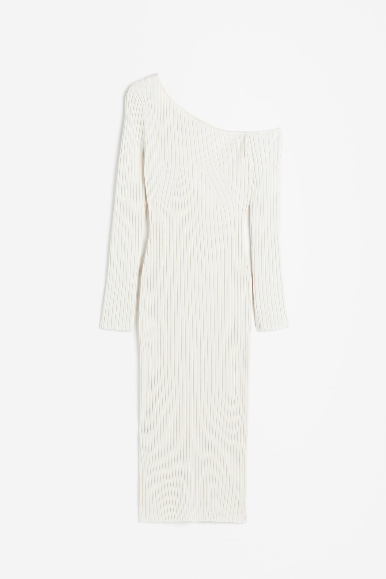 h&m rib knit one shoulder dress Ladies - Dark Khaki Green Rib-Knit Off-the-Shoulder Dress - Size: XL