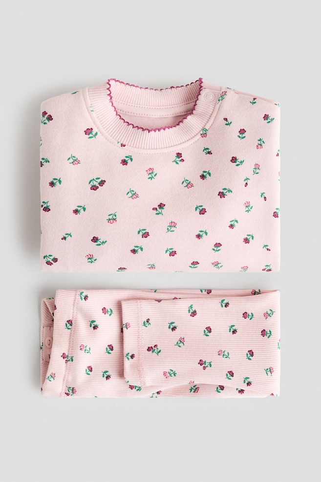 Sweater & Leggings Set - Light pink/Floral - 2