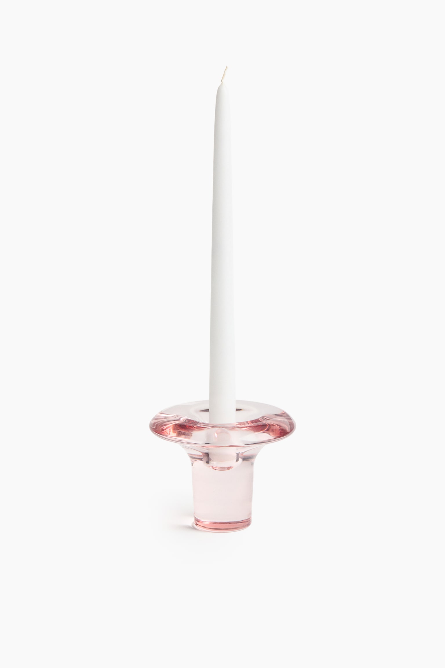 High Glass Candleholder - Pink/Transparent