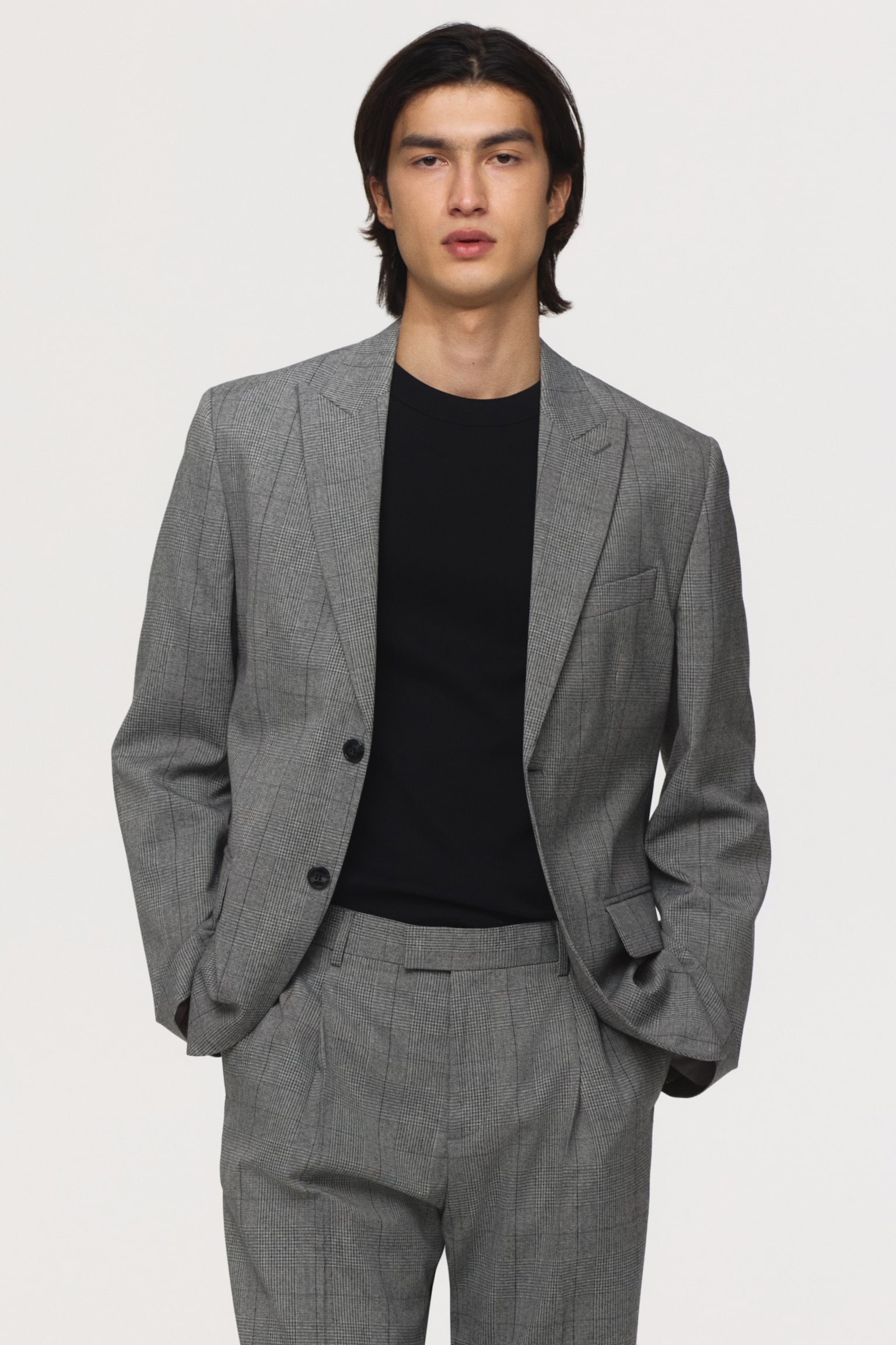 Regular Fit Suit trousers - Grey/Checked/Black marl - 7