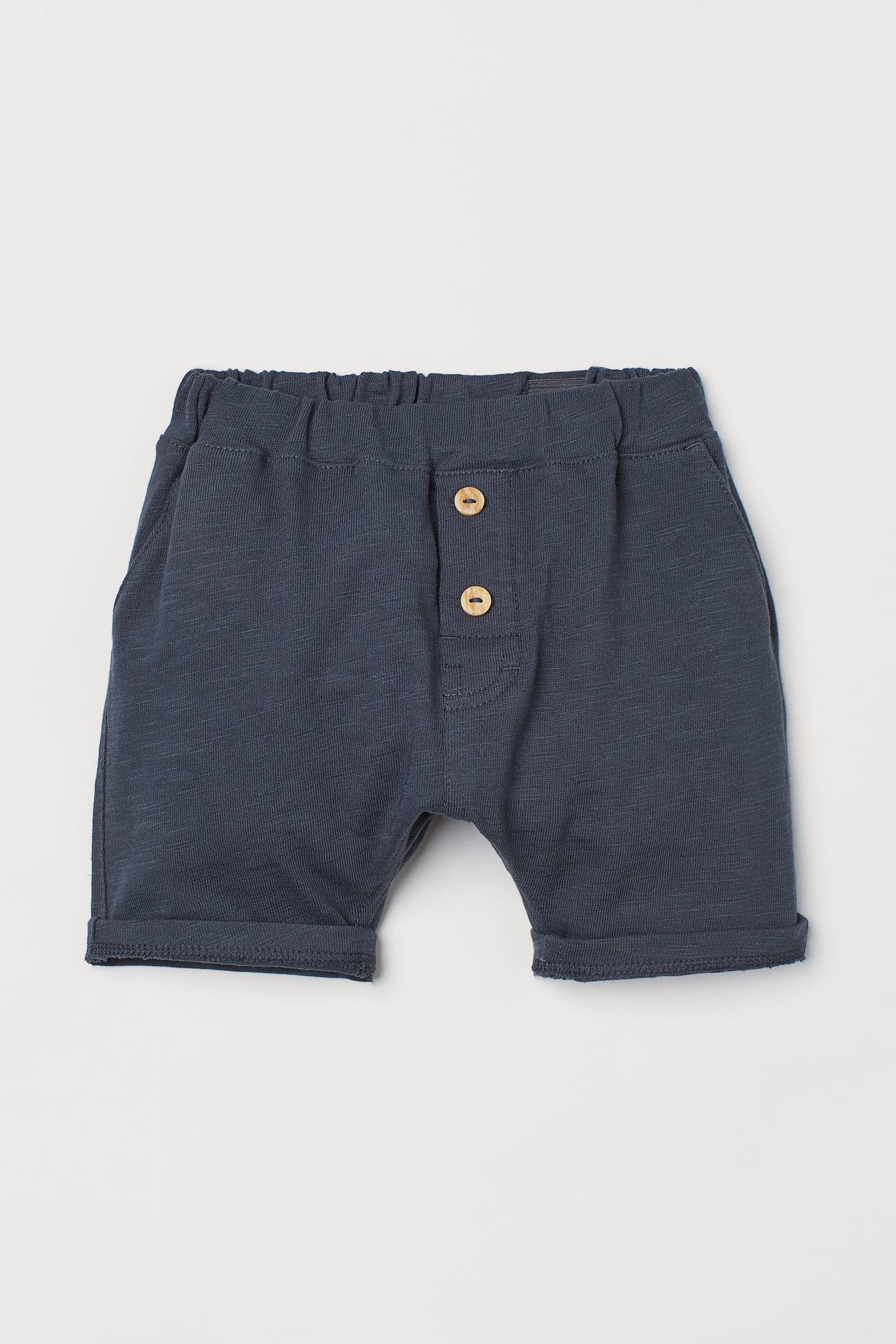 Short van slubtricot - Donkerblauw