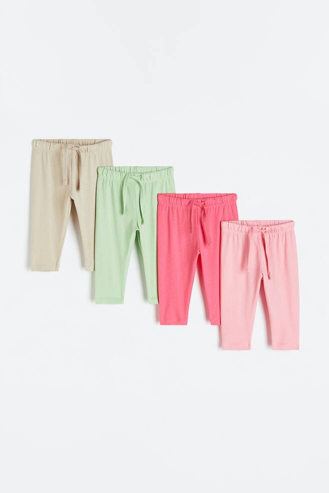 4-pack cotton jersey joggers - Light pink/Pink/Light beige/Light green/Black/Dark blue