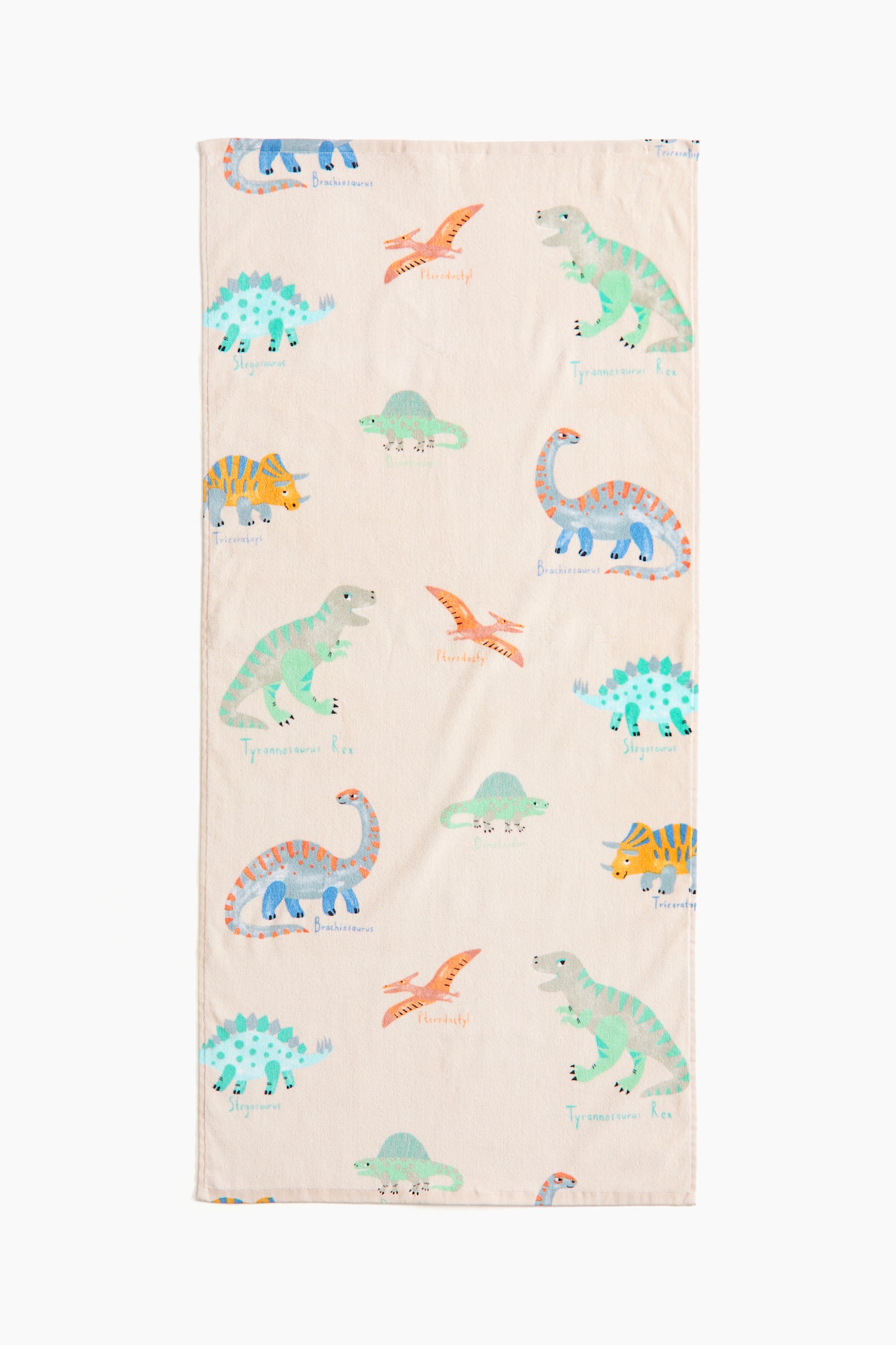 Serviette de bain à motif - Beige clair/dinosaures/Rose poudré/cœurs rouges/Blanc/cœurs noirs/Blanc/pois/Vert clair/véhicules/Blanc/véhicules - 3