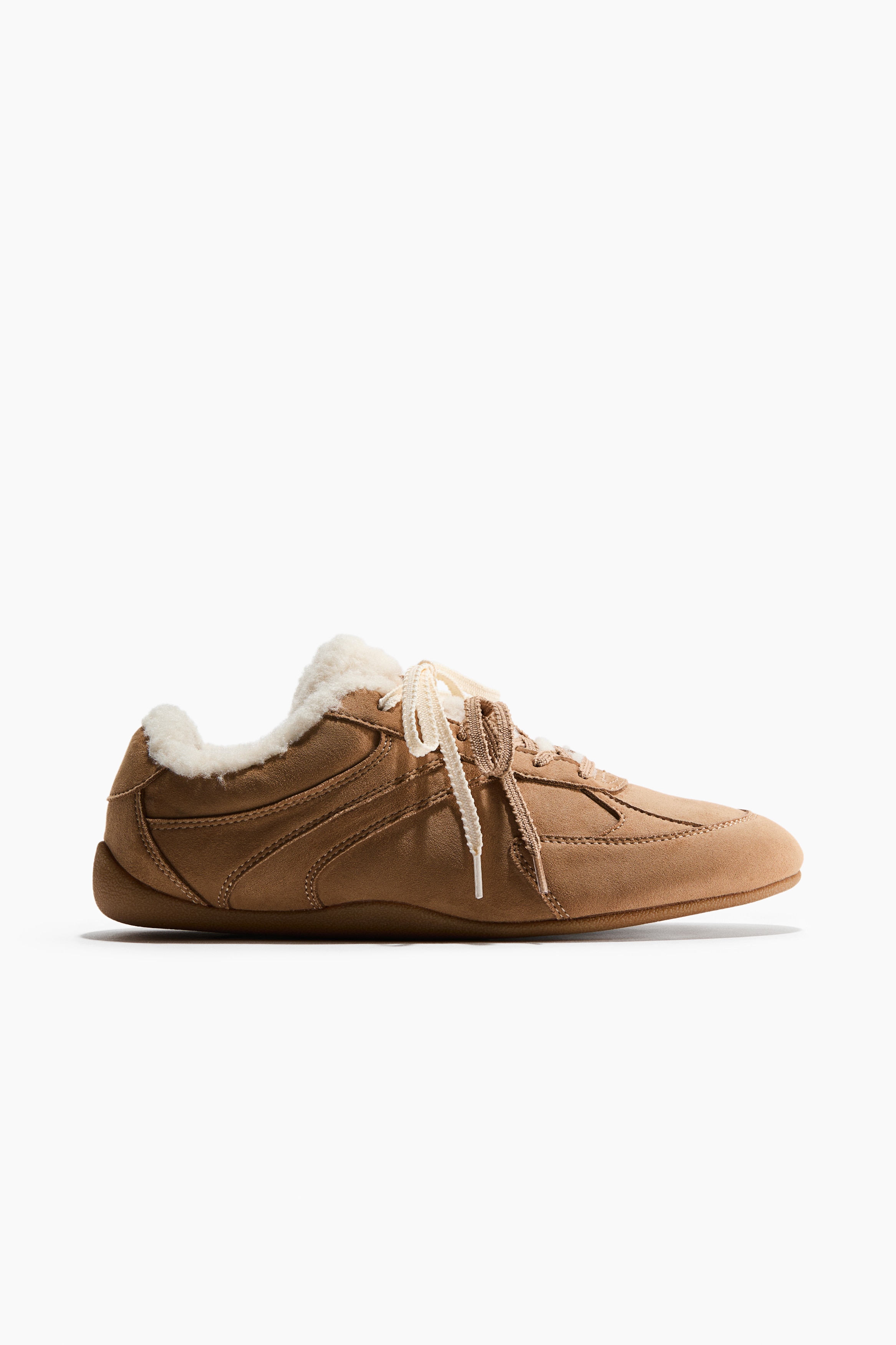 Warm-lined trainers - Dark beige