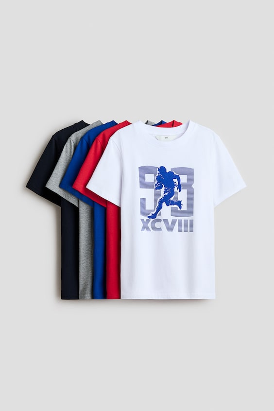 Детские футболки H&M 5-pack Cotton T-Shirts