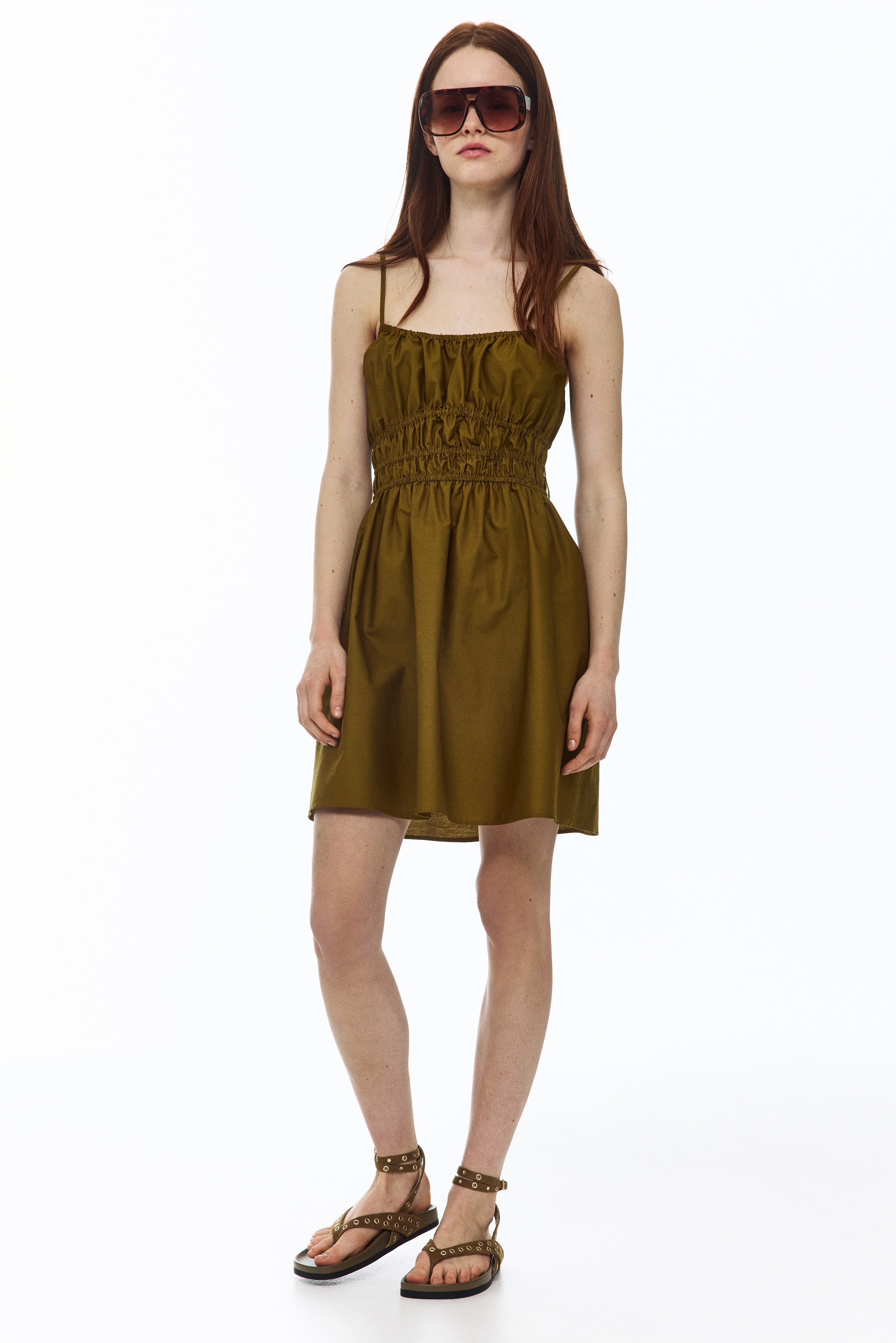 slim fit dress slacks May Jersey Short Dress-Olive
